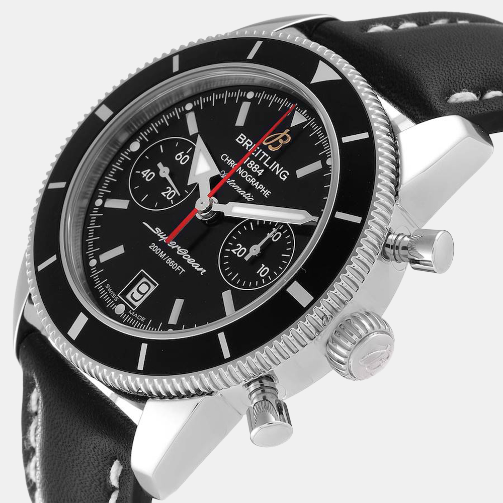 

Breitling Black Stainless Steel Superocean A23370 Automatic Men's Wristwatch 44 mm