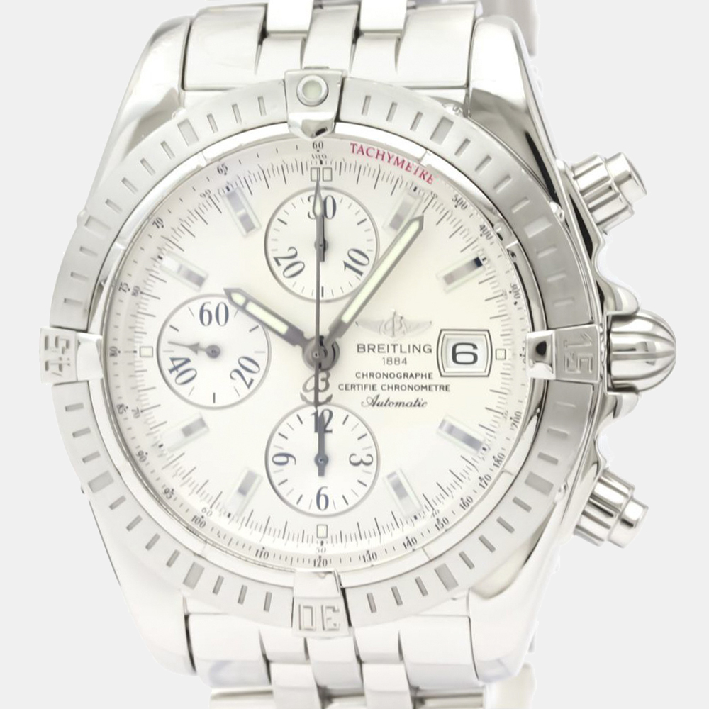 

Breitling Silver Stainless Steel Chronomat Evolution A13356 Automatic Men's Wristwatch 44 MM