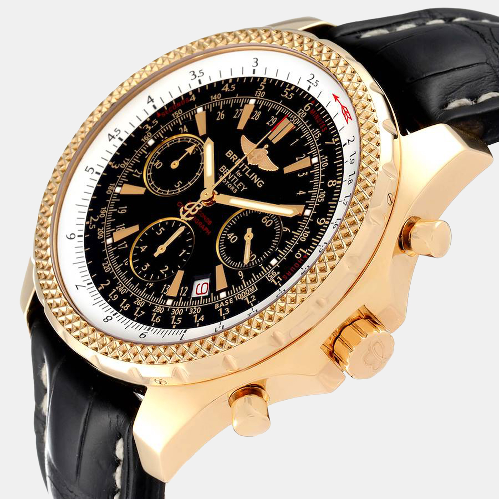 

Breitling Black 18k Yellow Gold Bentley K25362 Automatic Men's Wristwatch 49 mm