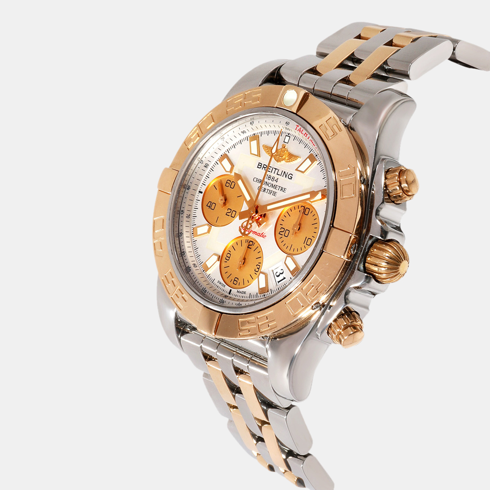 

Breitling White 18K Rose Gold And Stainless Steel Chronomat CB014012/G713 Men's Wristwatch 41 MM