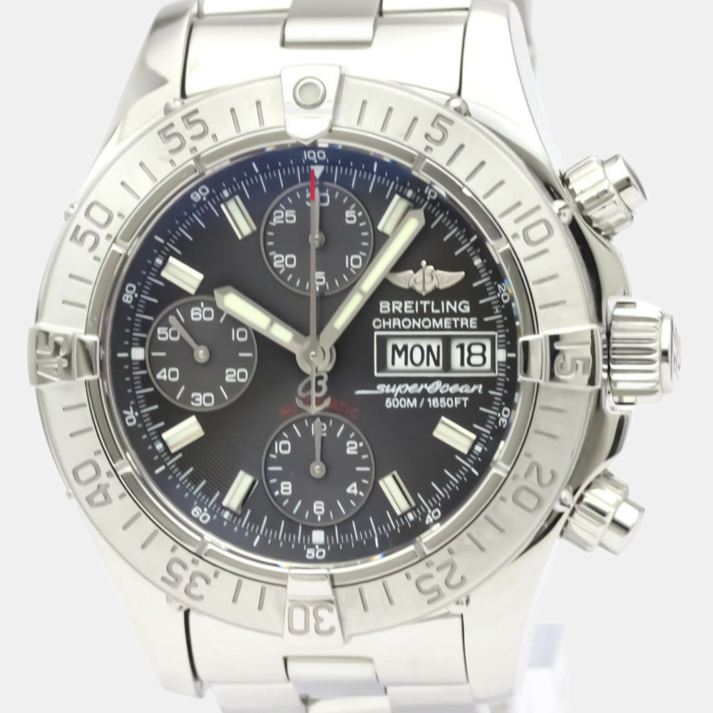 

Breitling Black Stainless Steel Super Ocean Japan LTD Chronograph A13340 Men's Wristwatch 42 MM