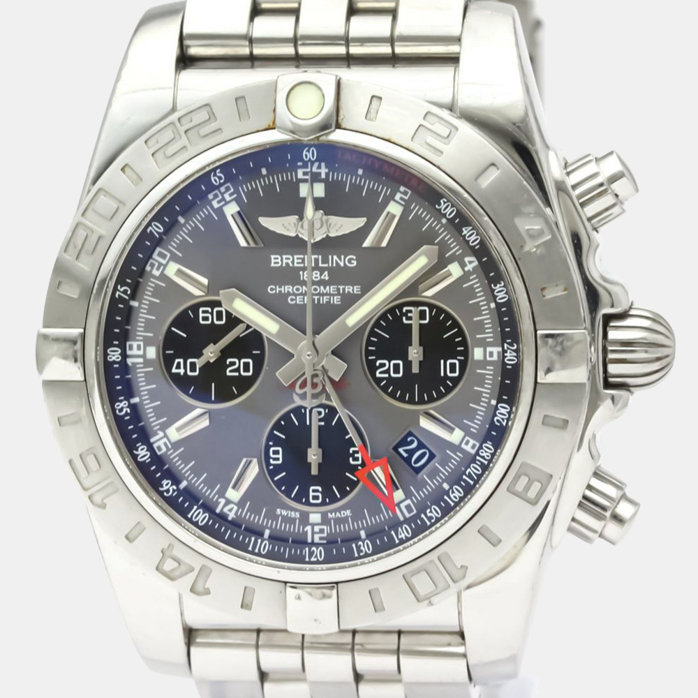 

Breitling Blue Stainless Steel Chronomat GMT Chronograph Automatic AB0420 Men's Wristwatch 44 MM