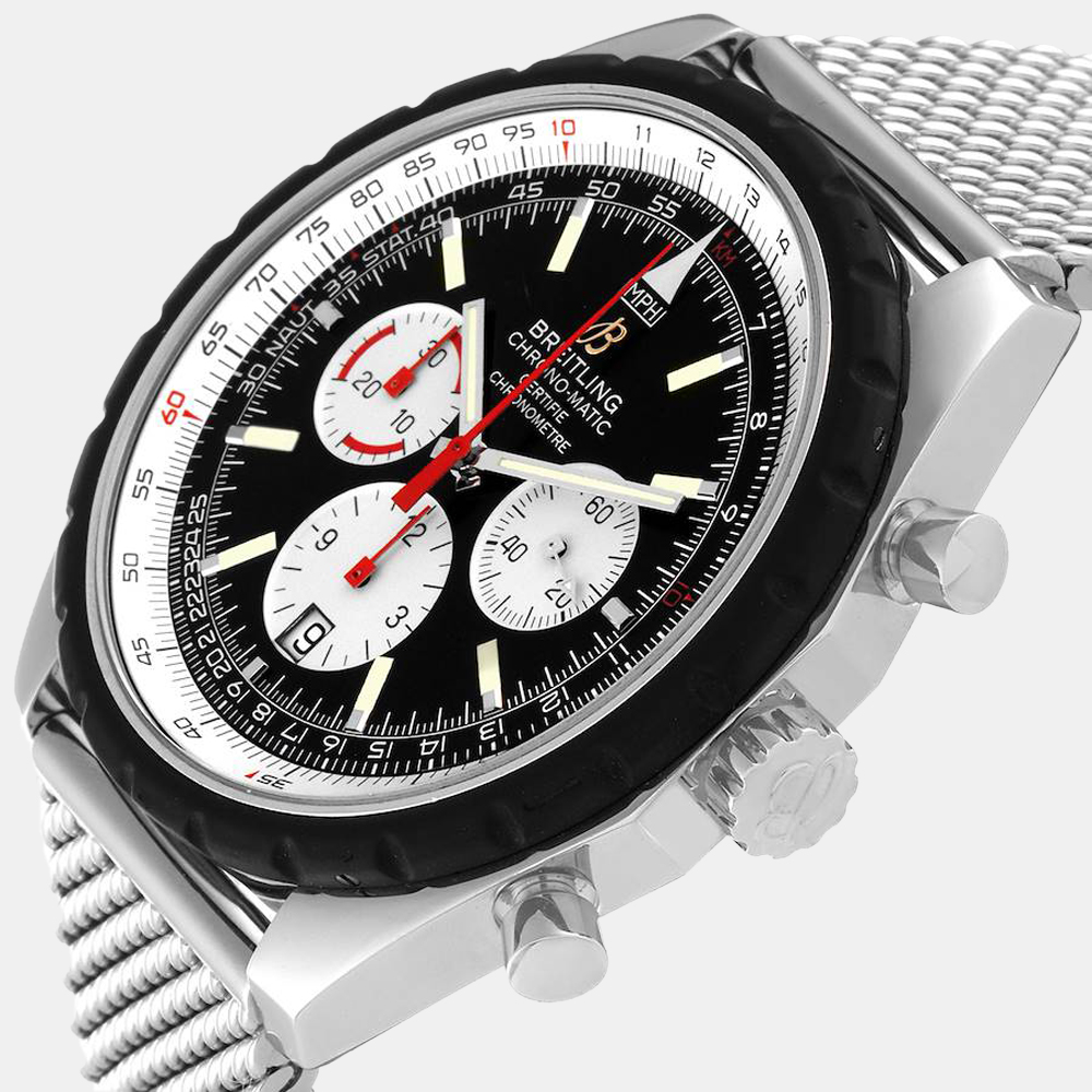 

Breitling Black Stainless Steel Navitimer A14360 Automatic Men's Wristwatch 49 mm