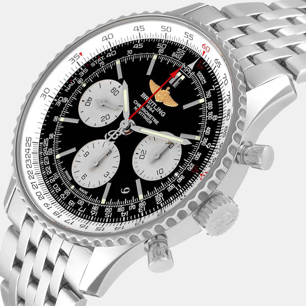 

Breitling Black Stainless Steel Navitimer AB0120 Automatic Men's Wristwatch 43 mm