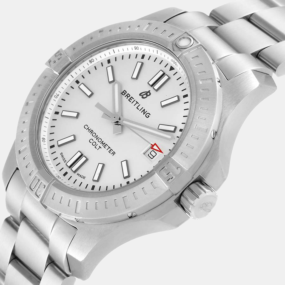 

Breitling White Stainless Steel Colt A17313 Automatic Men's Wristwatch 41 mm