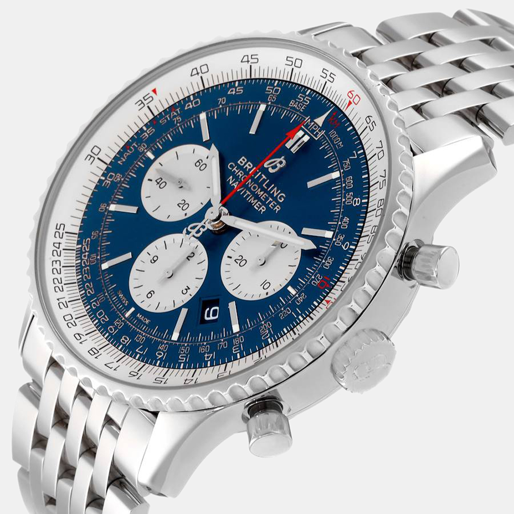 

Breitling Silver/Blue Stainless Steel Navitimer AB0127 Automatic Men's Wristwatch 46 mm