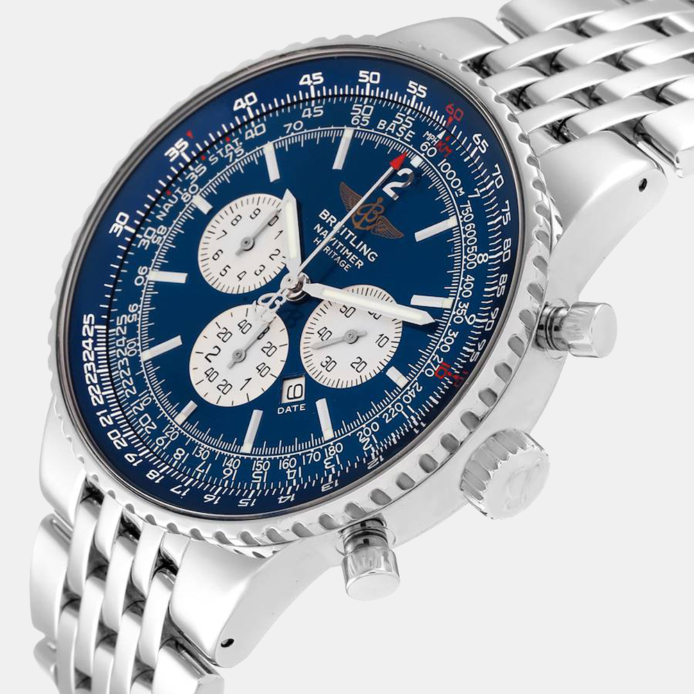 

Breitling Blue Stainless Steel Navitimer A35350 Automatic Men's Wristwatch 43 mm