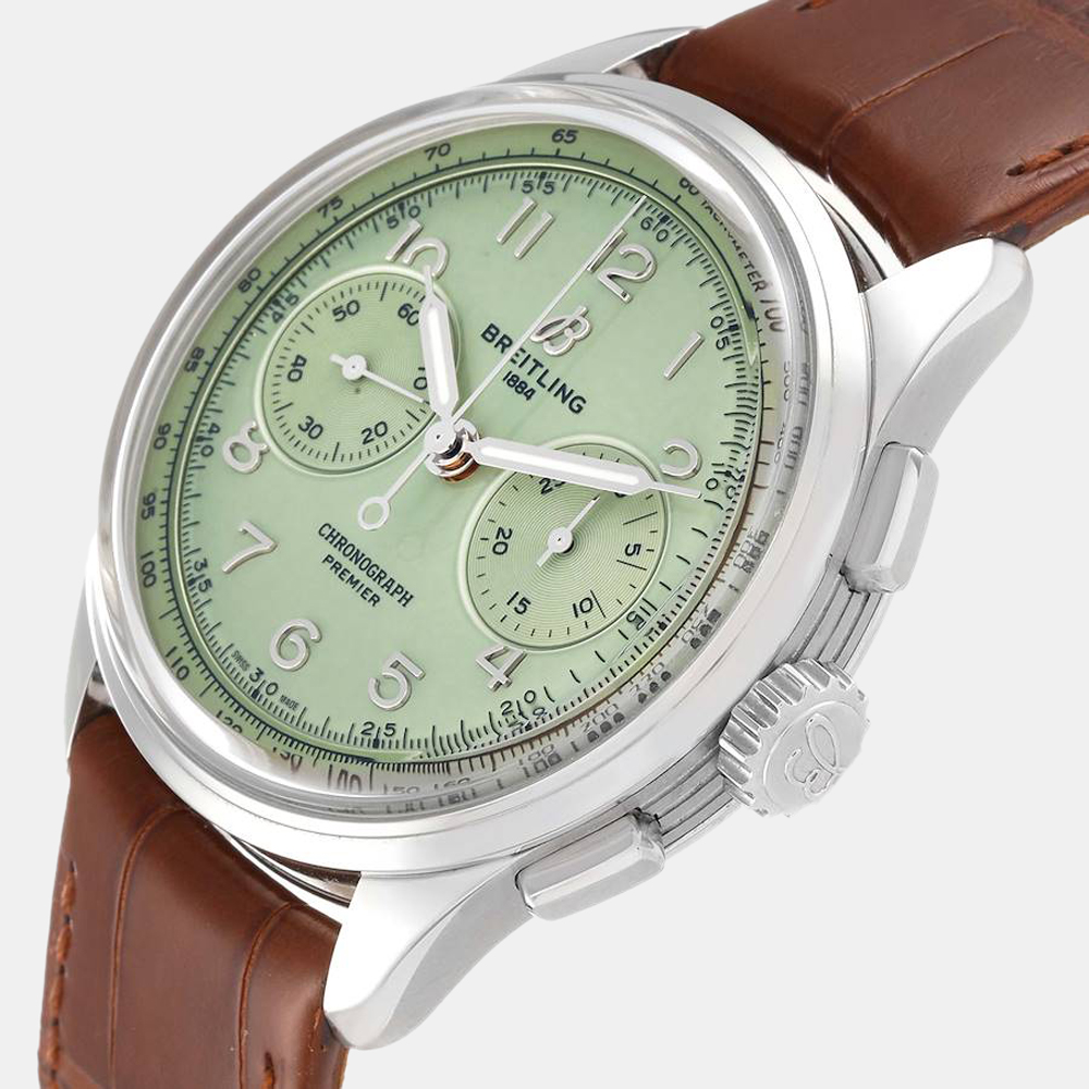 

Breitling Green Stainless Steel Premier AB0930D31L1P1 Manual Winding Men's Wristwatch 40 mm