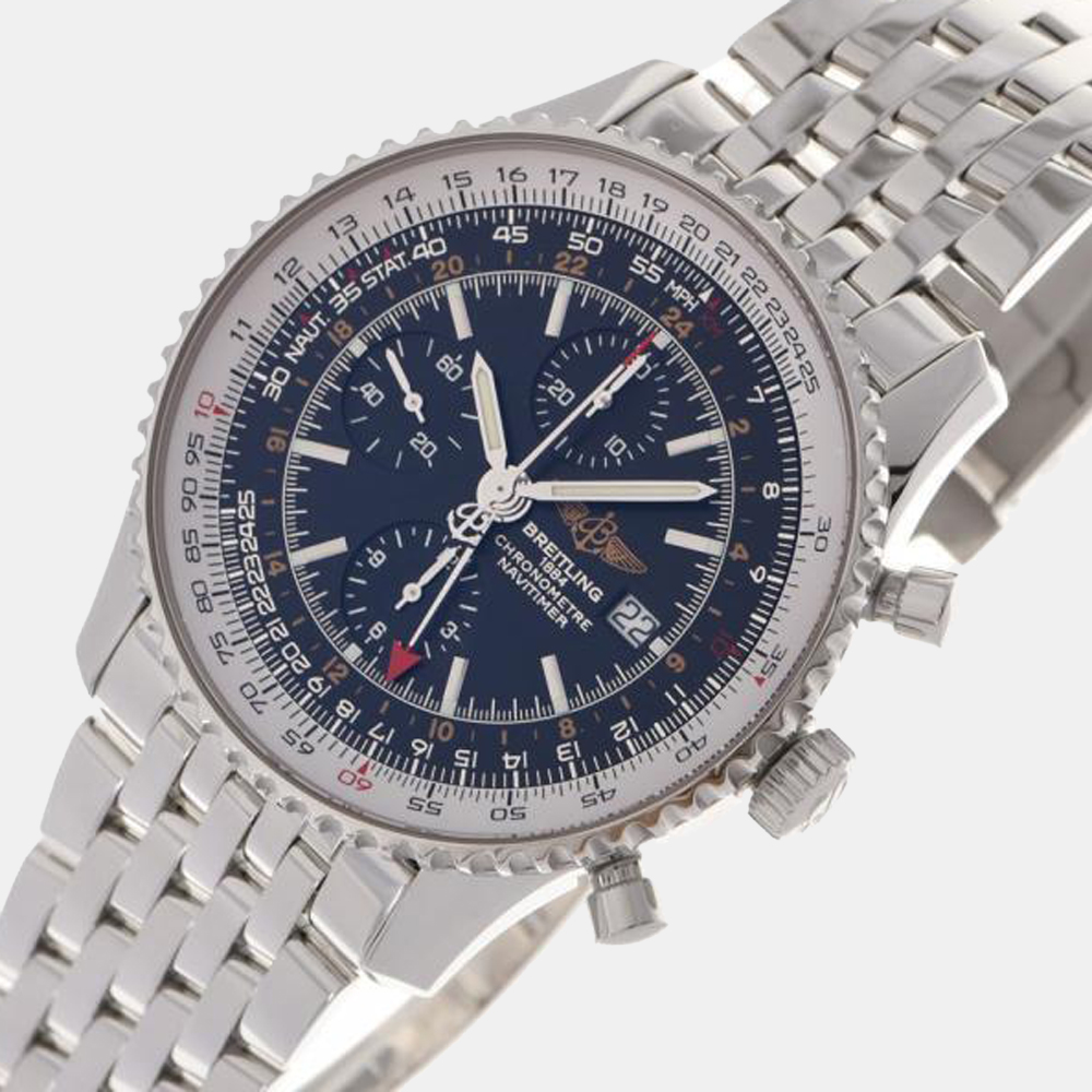 

Breitling Black Stainless Steel Old Navitimer A242B26NP Automatic Men's Wristwatch 45 mm
