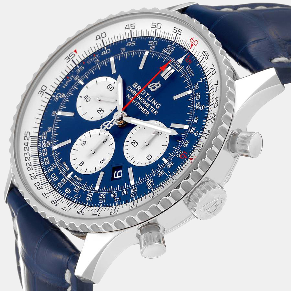 

Breitling Blue Stainless Steel Navitimer AB0127 Automatic Men's Wristwatch 46 mm