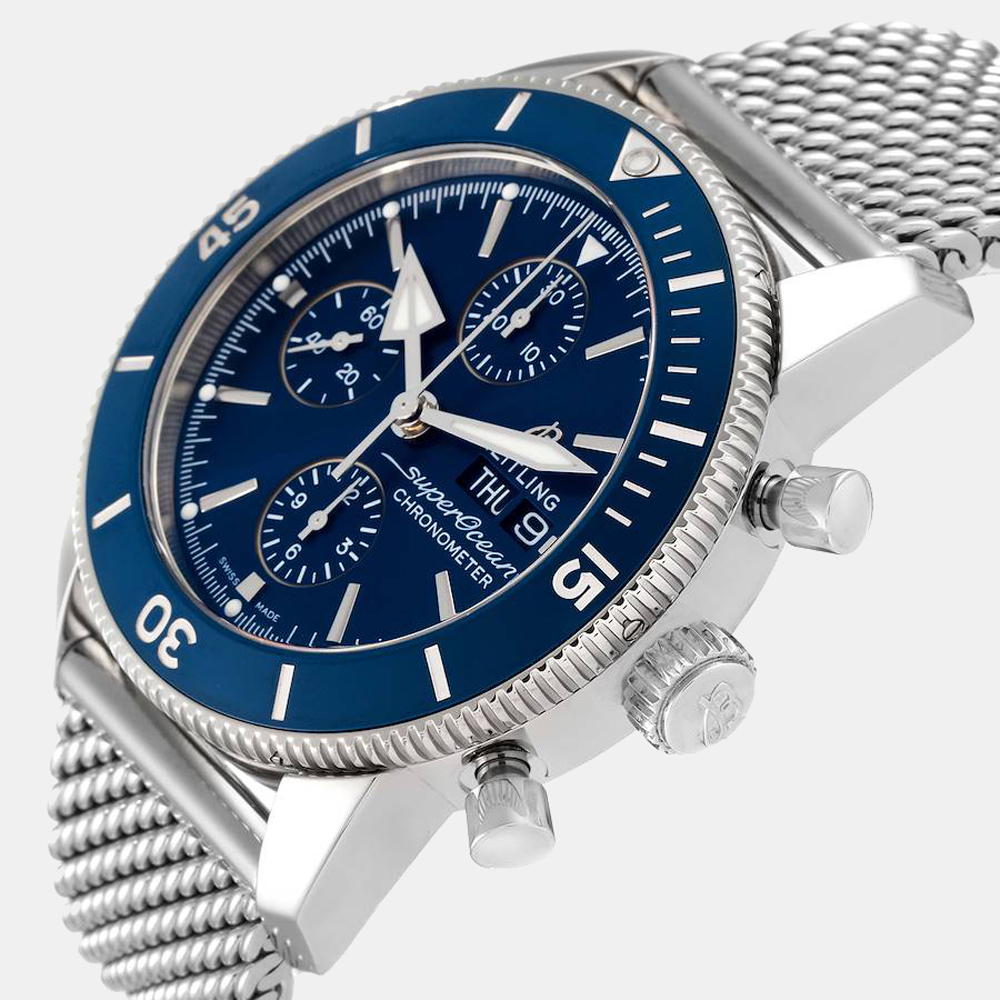 

Breitling Blue Stainless Steel Superocean A13313 Automatic Men's Wristwatch 44 mm