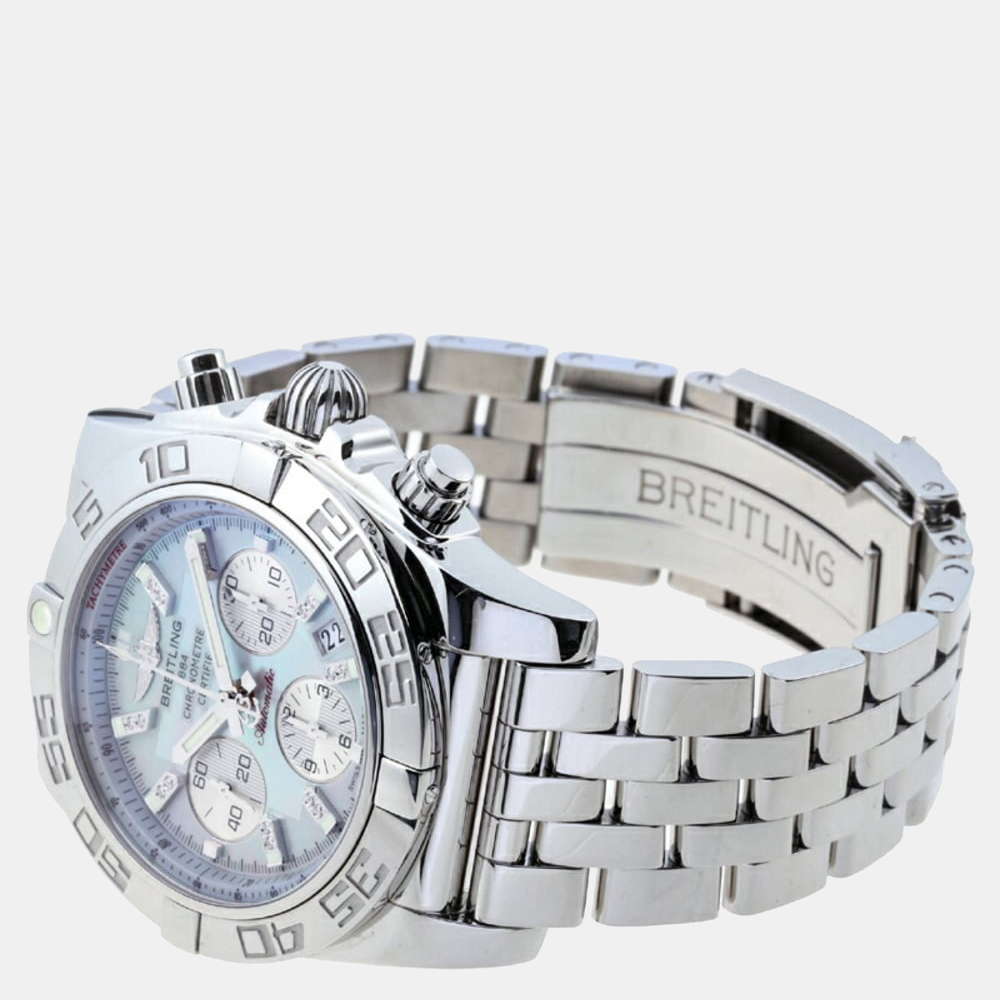 

Breitling Mother of Pearl Diamond Stainless Steel Chronomat A011G86PA Automatic Men's Wristwatch 44 mm, Blue