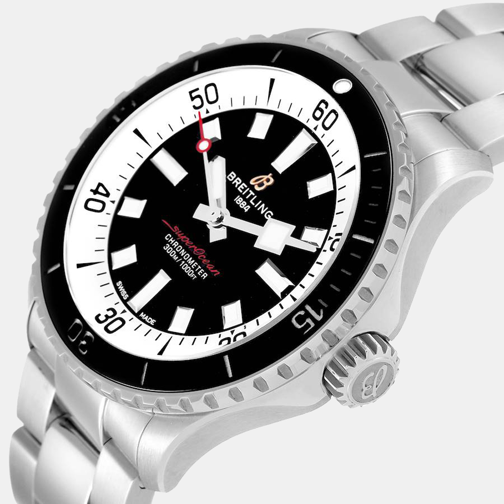 

Breitling Black Stainless Steel Superocean A17375 Automatic Men's Wristwatch 42 mm