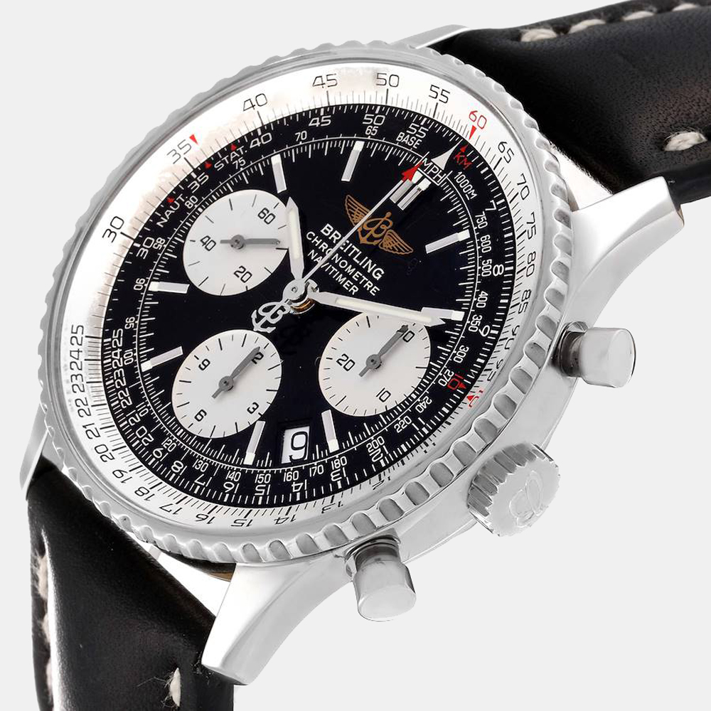 

Breitling Black Stainless Steel Navitimer A23322 Automatic Men's Wristwatch 42 mm