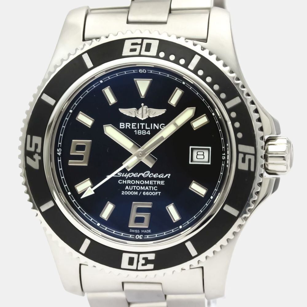 

Breitling Black Stainless Steel Superocean A17391 Automatic Men's Wristwatch 44 mm