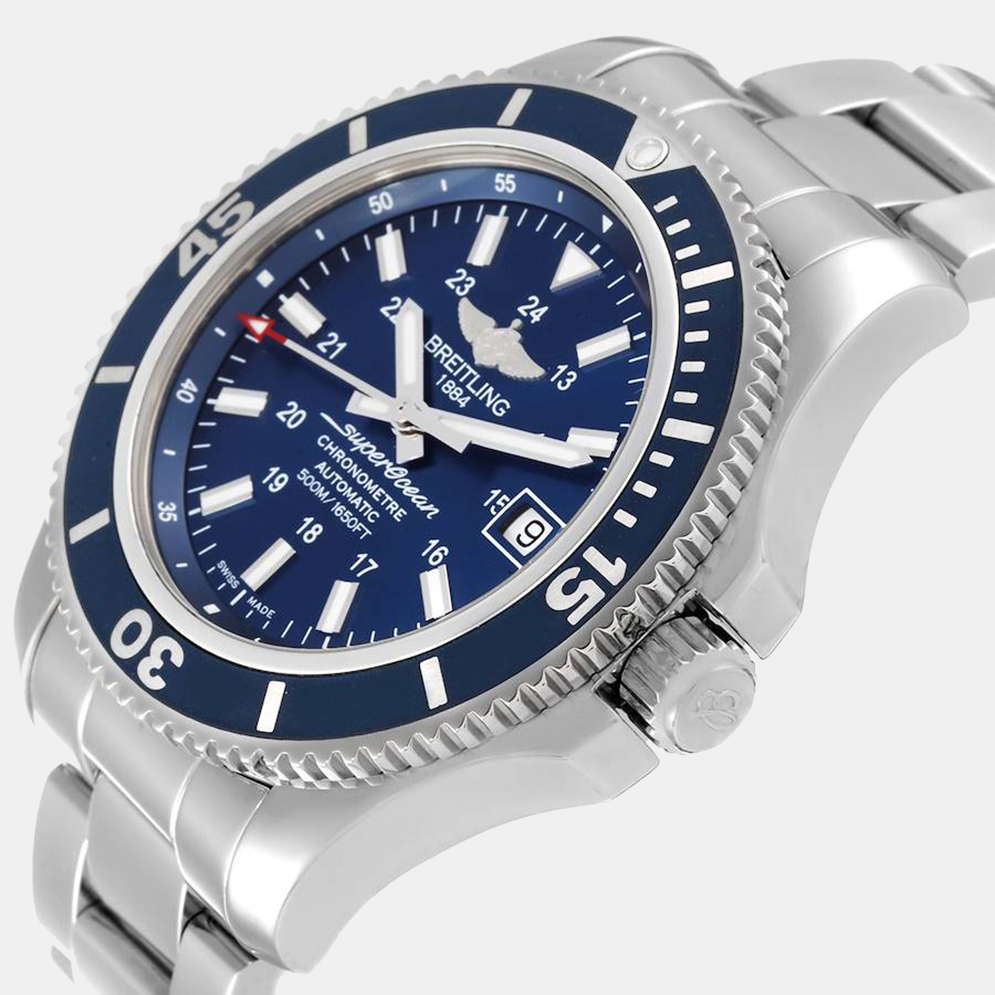 

Breitling Blue Stainless Steel Superocean A17365 Automatic Men's Wristwatch 42 mm