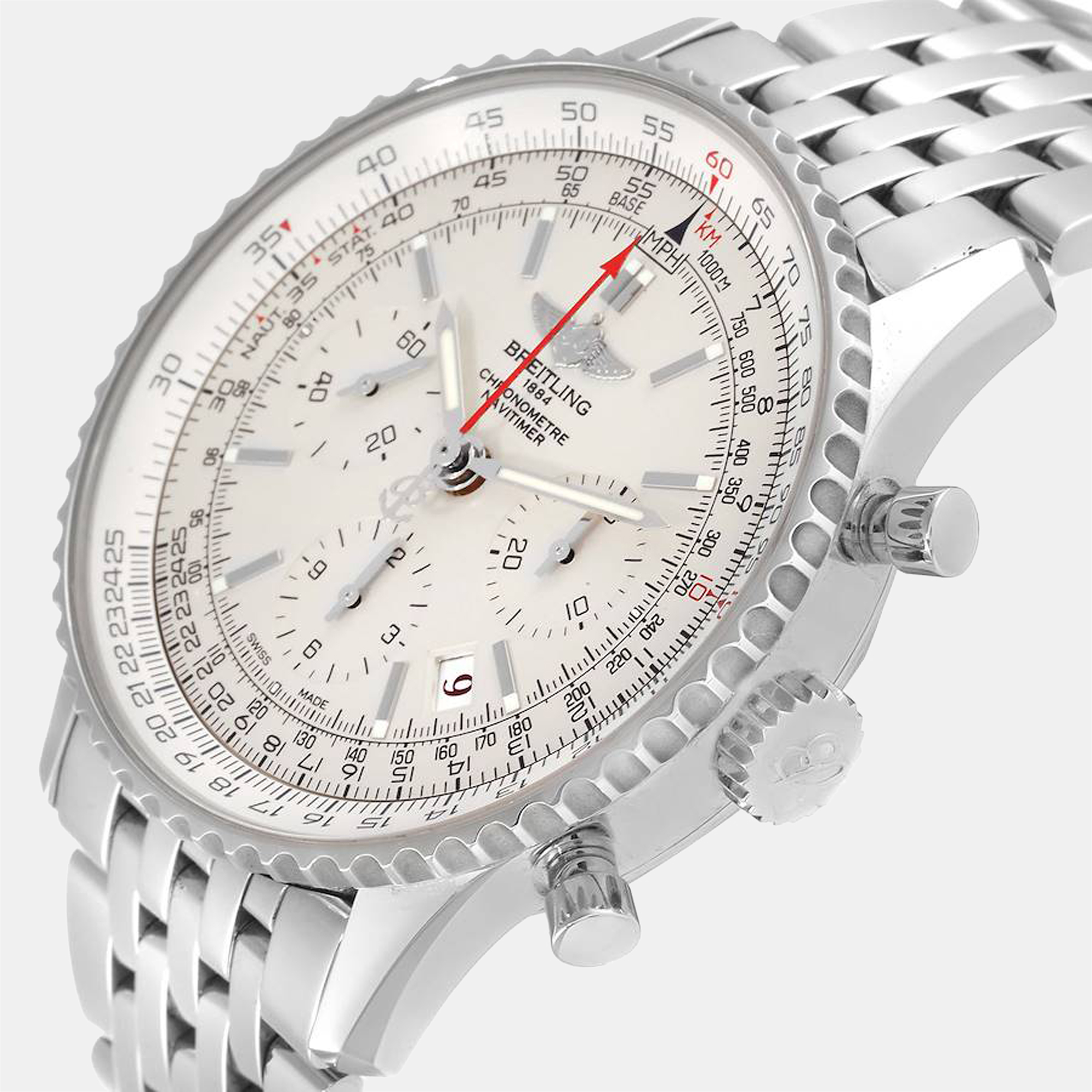 

Breitling Silver Stainless Steel Navitimer AB0123 Automatic Men's Wristwatch 43 mm