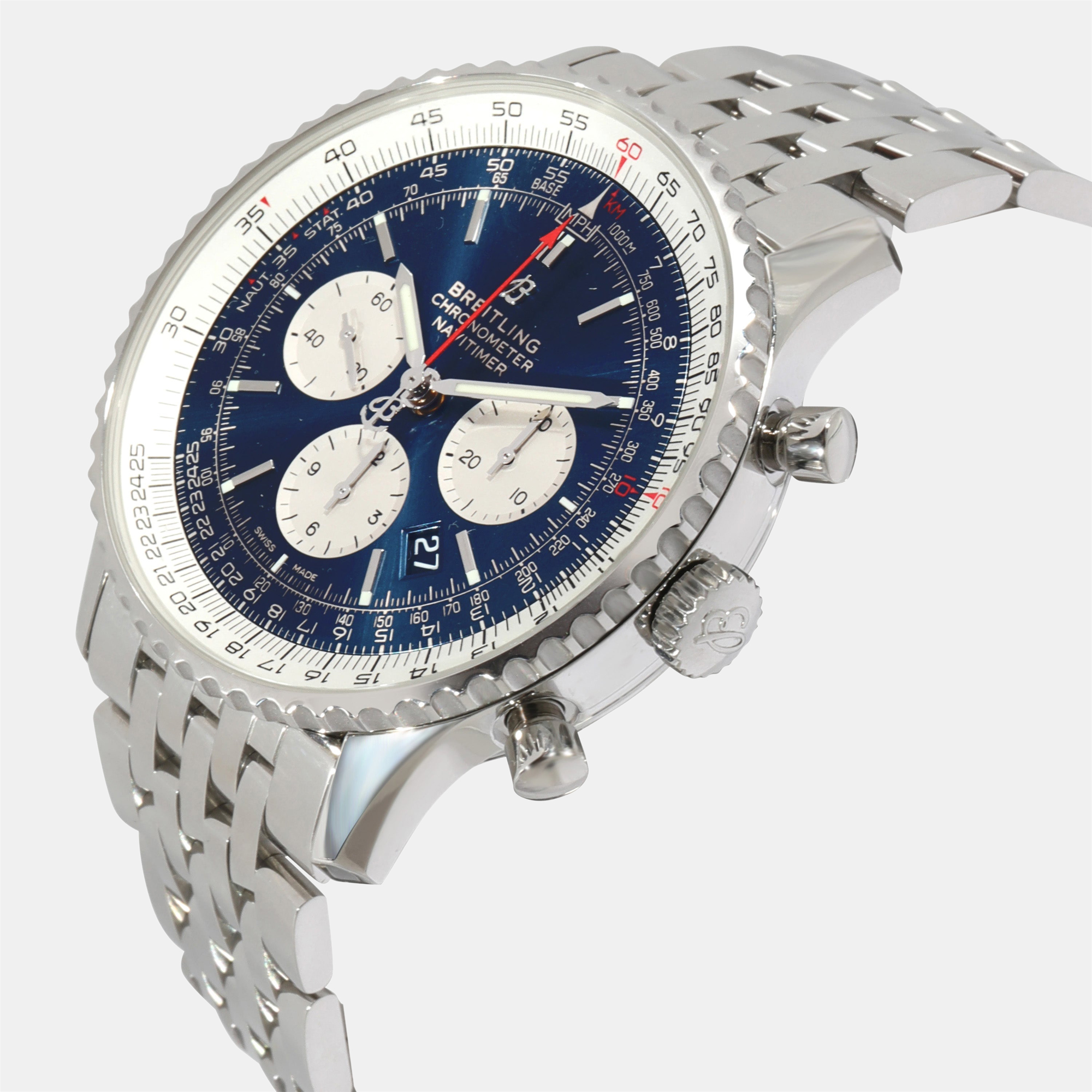 

Breitling Blue Stainless Steel Navitimer AB0127211C1A1 Automatic Men's Wristwatch 46 mm