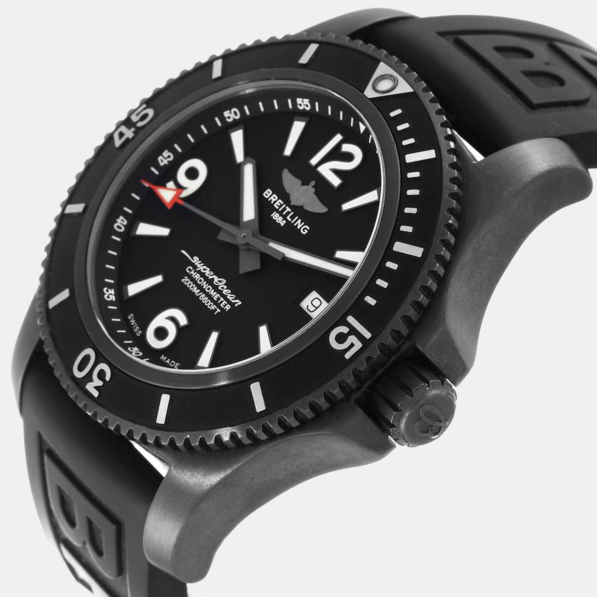 

Breitling Black Stainless Steel Superocean M17368 Automatic Men's Wristwatch 46 mm
