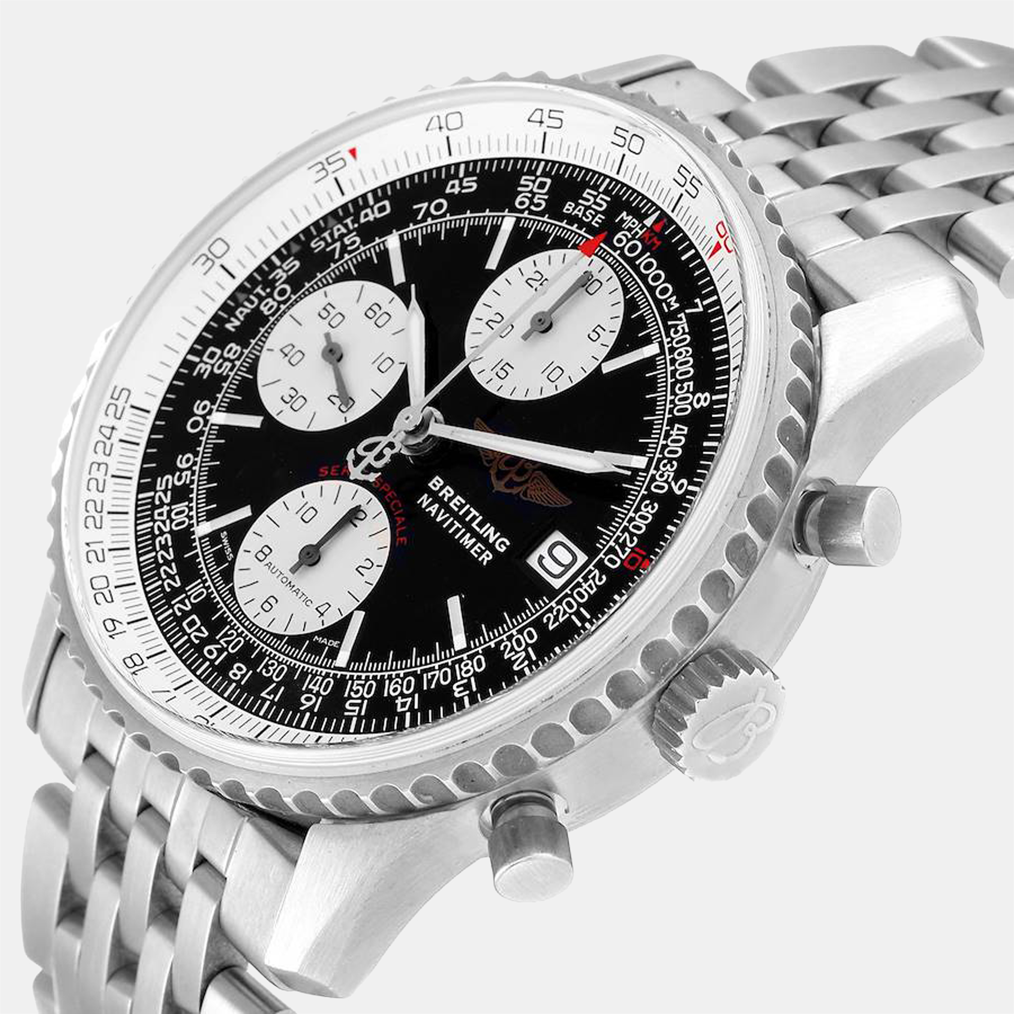 

Breitling Black Stainless Steel Navitimer A13330 Automatic Men's Wristwatch 41.5 mm