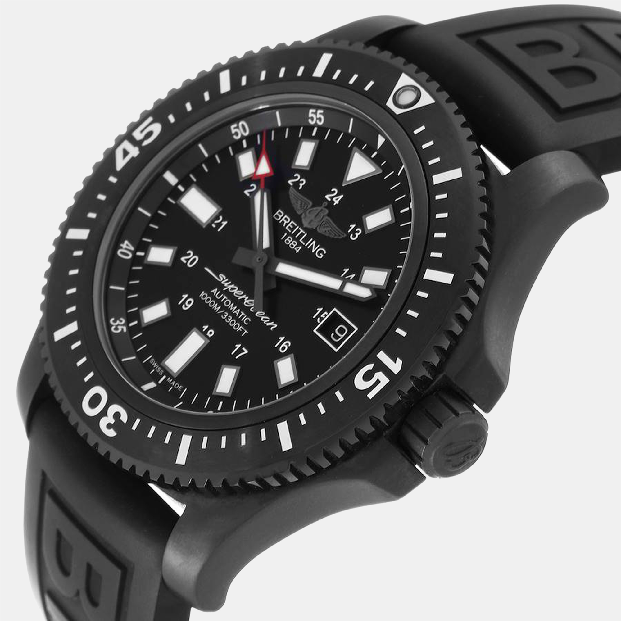 

Breitling Black Stainless Steel Superocean M17393 Automatic Men's Wristwatch 44 mm