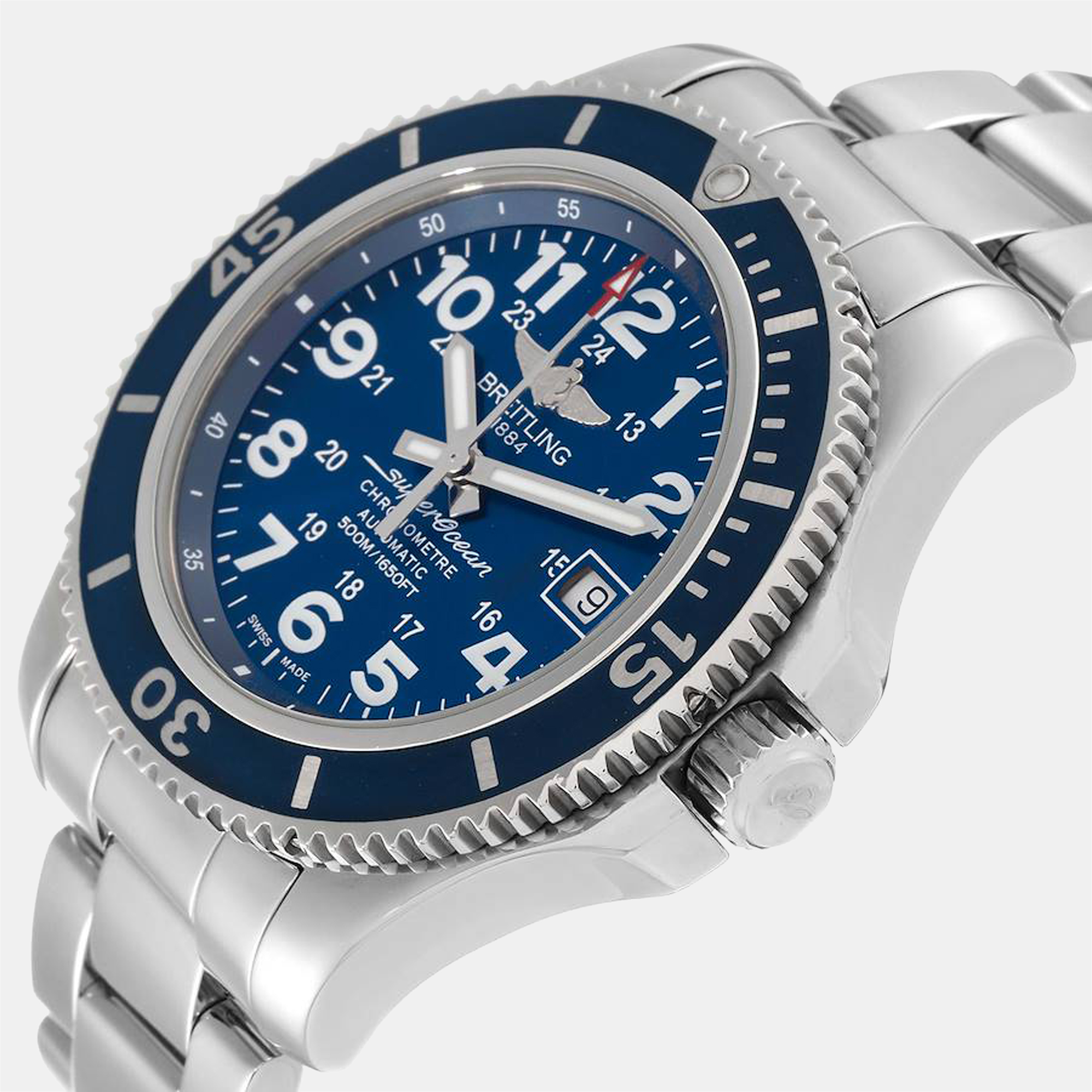 

Breitling Blue Stainless Steel Superocean A17365 Automatic Men's Wristwatch 42 mm