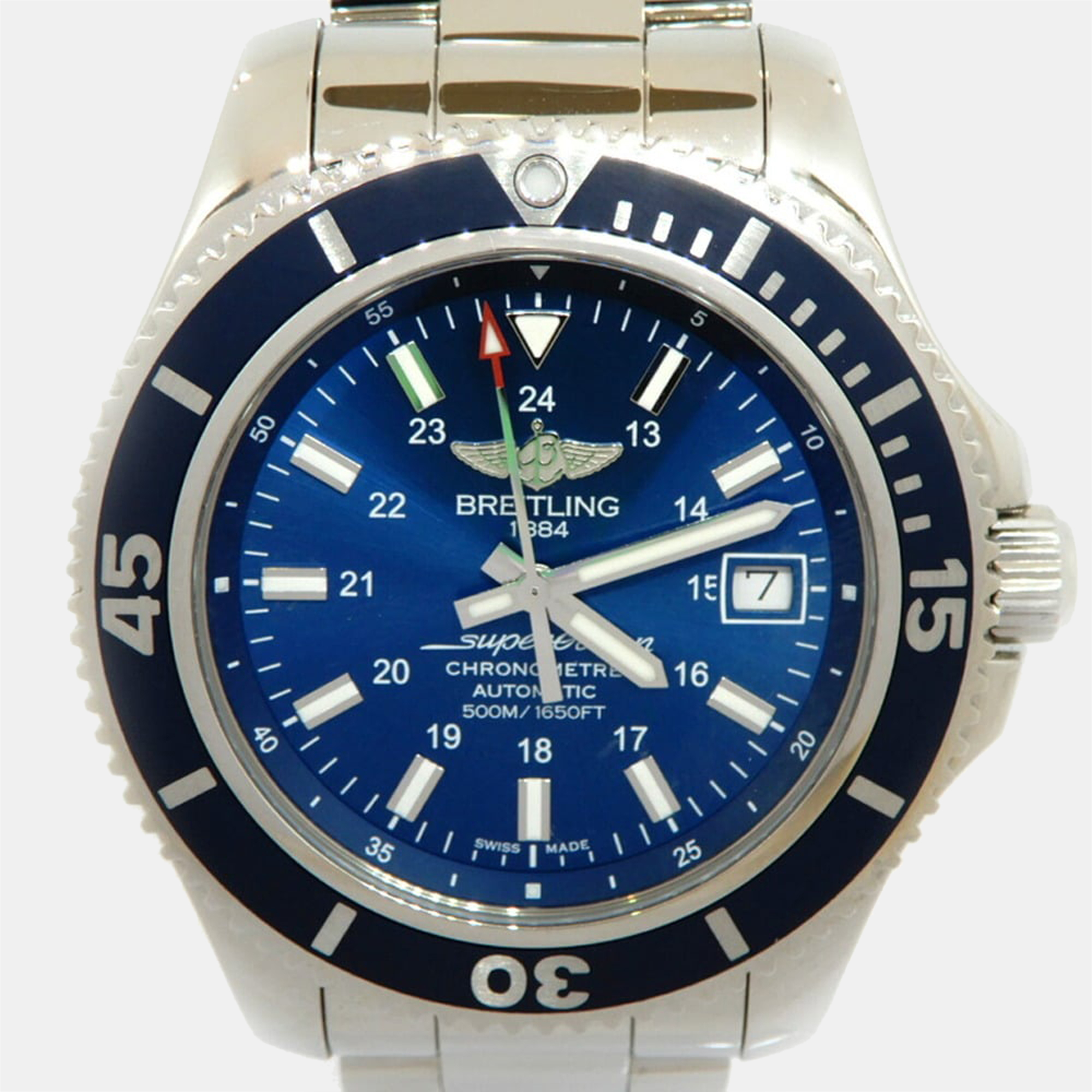 

Breitling Blue Stainless Steel Superocean II A17365 Automatic Men's Wristwatch 42 mm