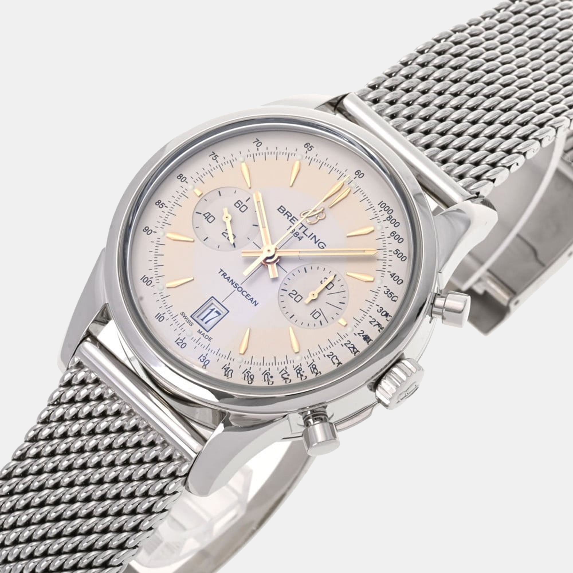 

Breitling Silver Stainless Steel Transocean 2000 Limited AB0154 Automatic Men's Wristwatch 43 mm