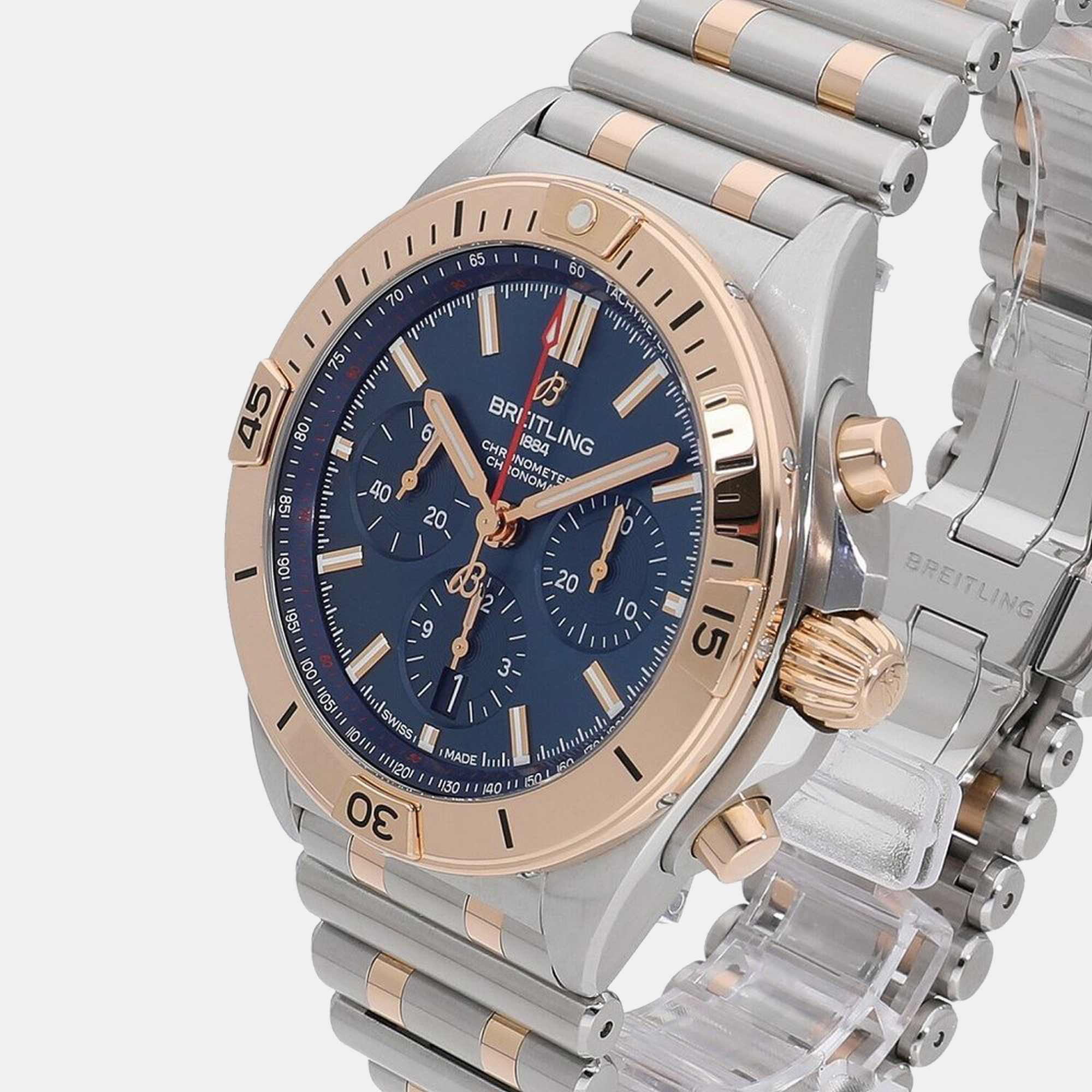 

Breitling Blue 18K Rose Gold And Stainless Steel Chronomat Automatic UB0134101C1U1 Men's Wristwatch 42 mm