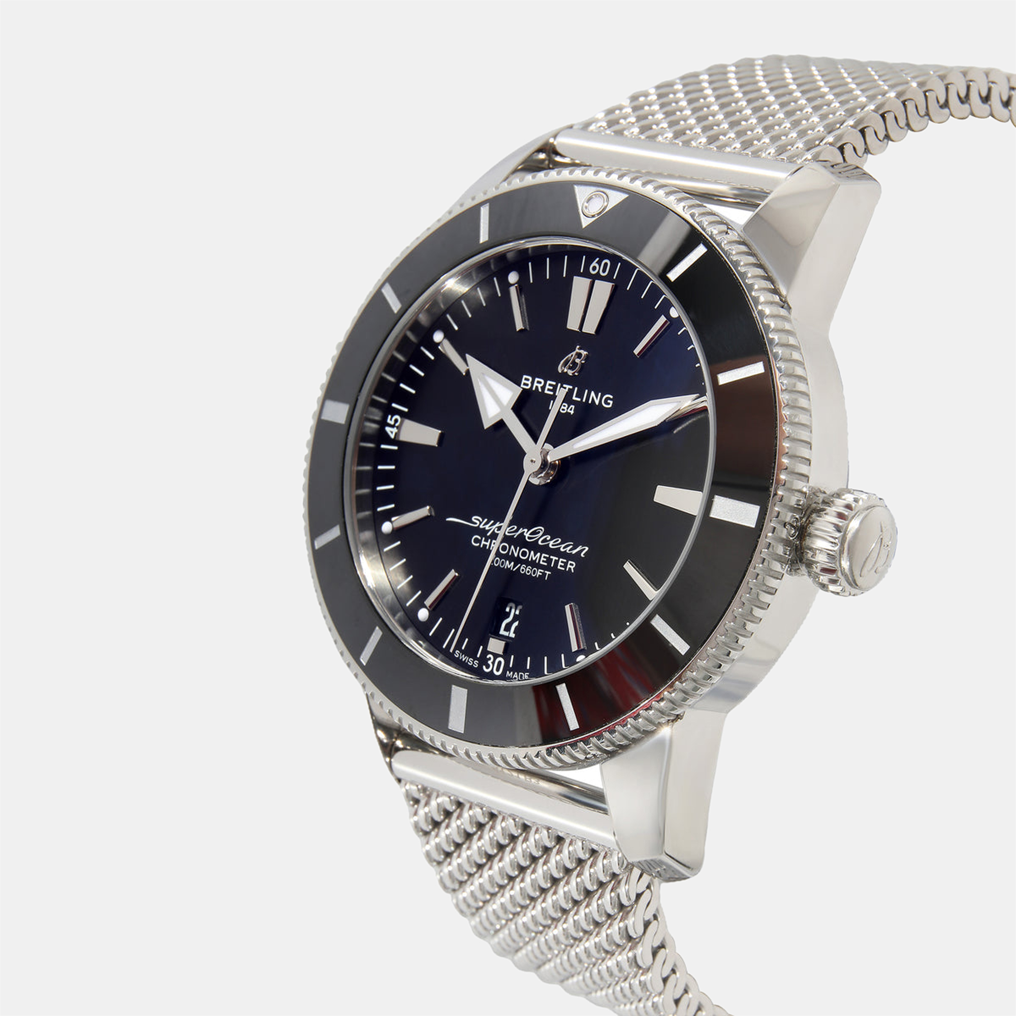 

Breitling Black Stainless Steel Superocean Heritage AB2030121B1A1 Men's Wristwatch 44 mm