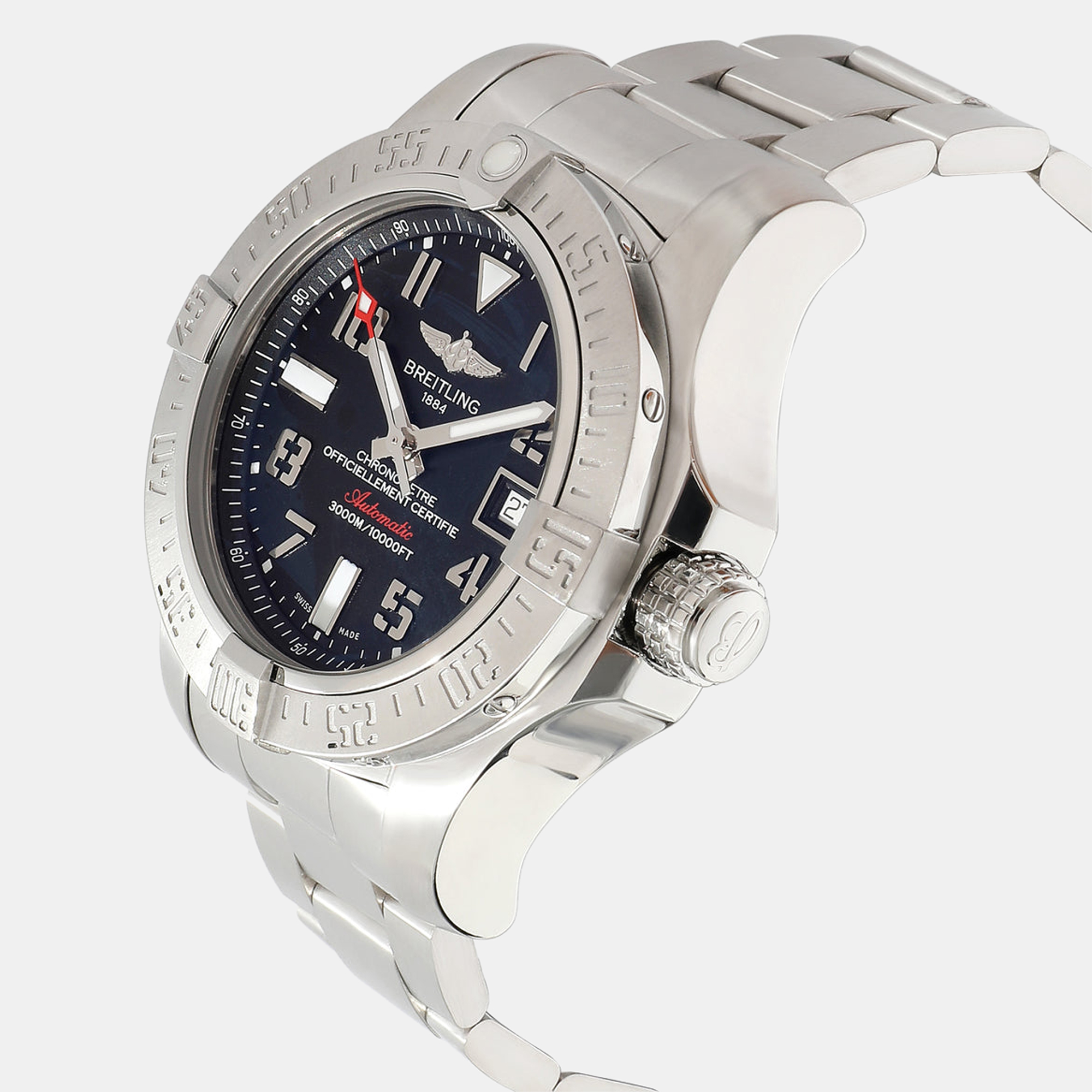 

Breitling Black Stainless Steel Avenger A17331 Men's Wristwatch 45 mm