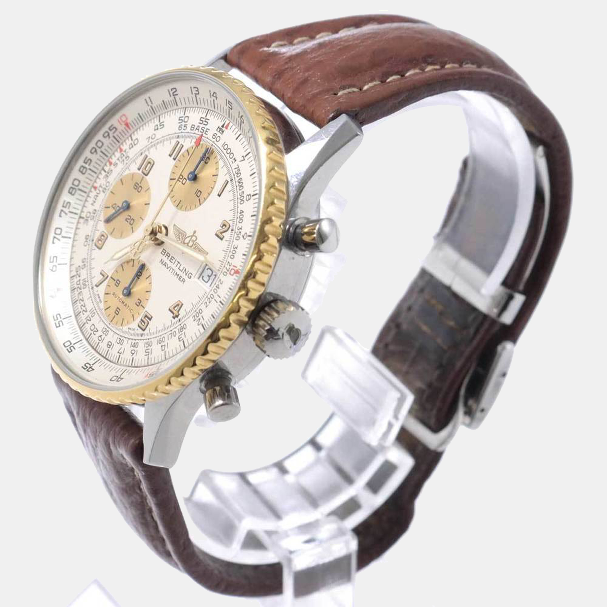 

Breitling Silver 18K Yellow Gold And Stainless Steel Old Navitimer B13019 Men's Wristwatch 41 mm