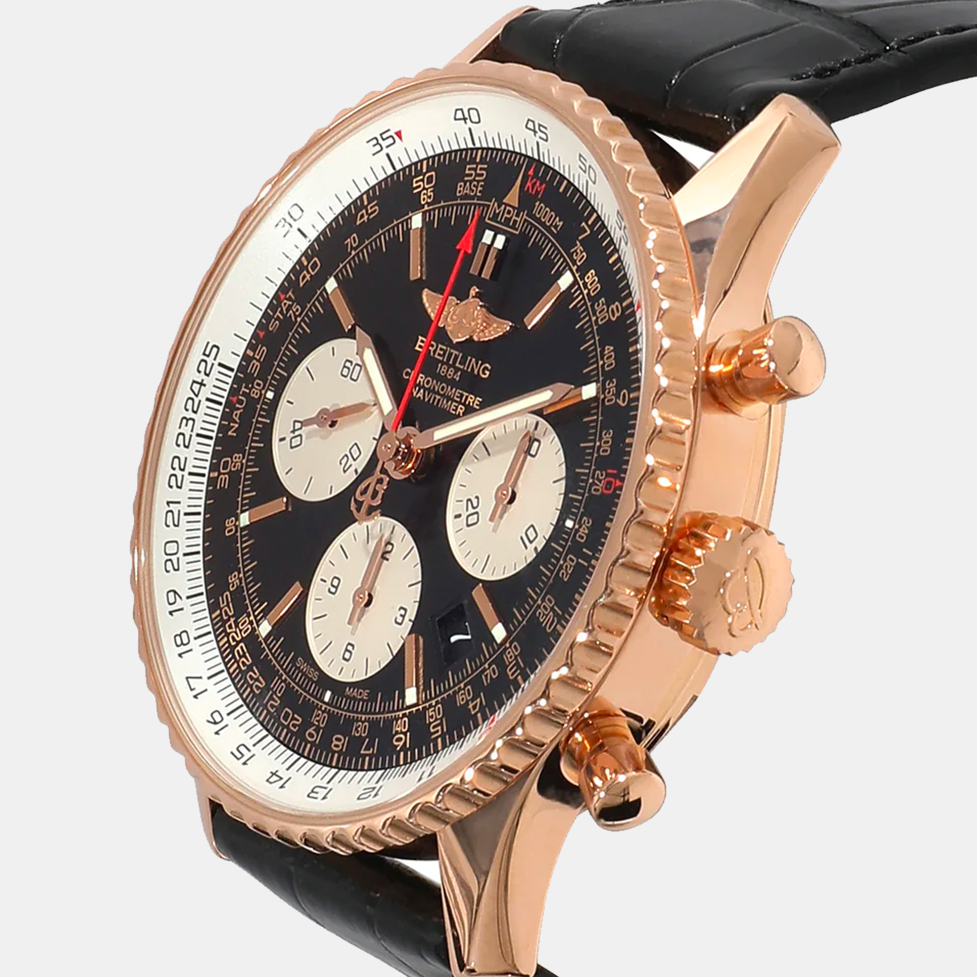 

Breitling Black 18k Rose Gold Navitimer RB012012/BA49 Automatic Men's Wristwatch 43 mm