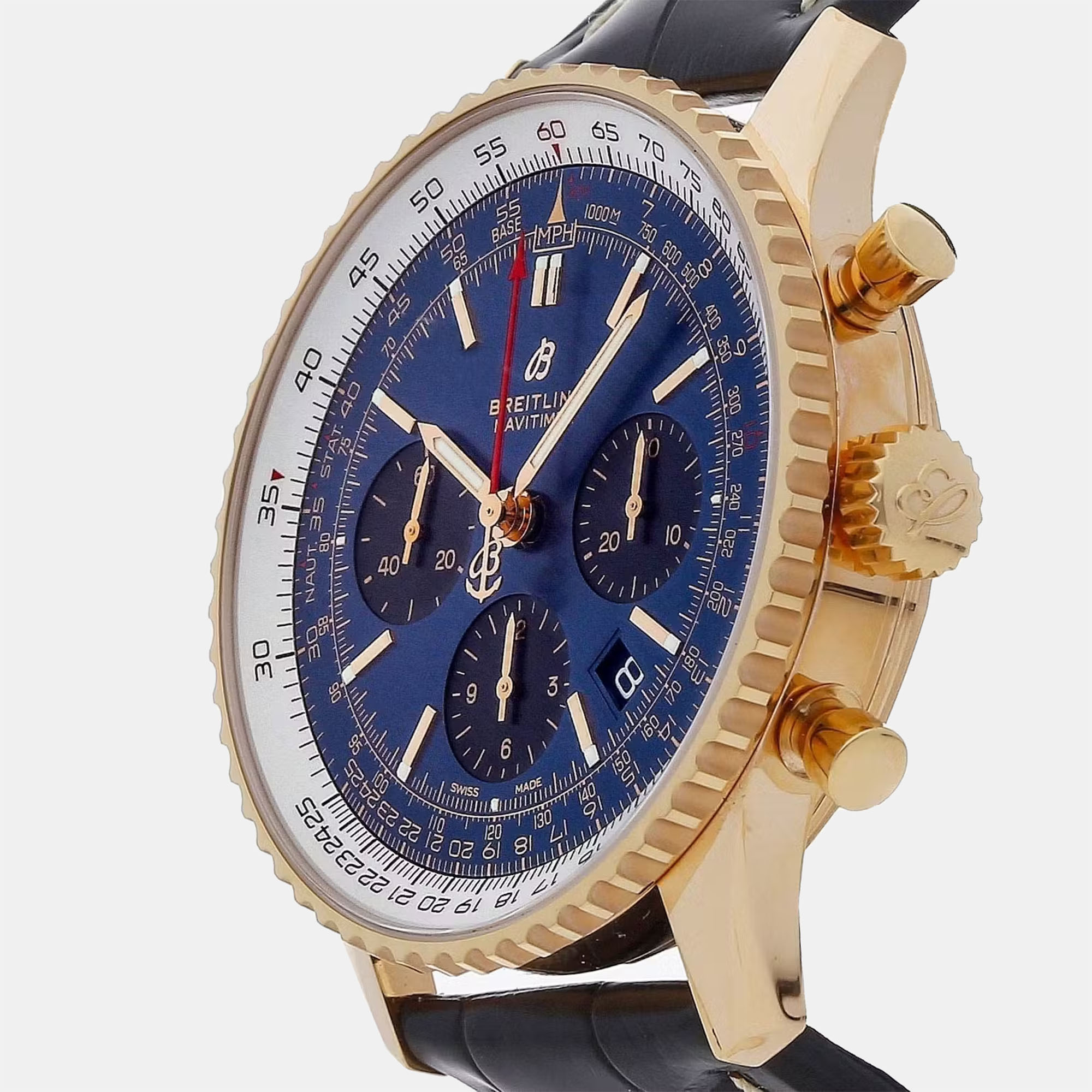 

Breitling Blue 18k Rose Gold Navitimer RB0121211C1P1 Automatic Men's Wristwatch 43 mm