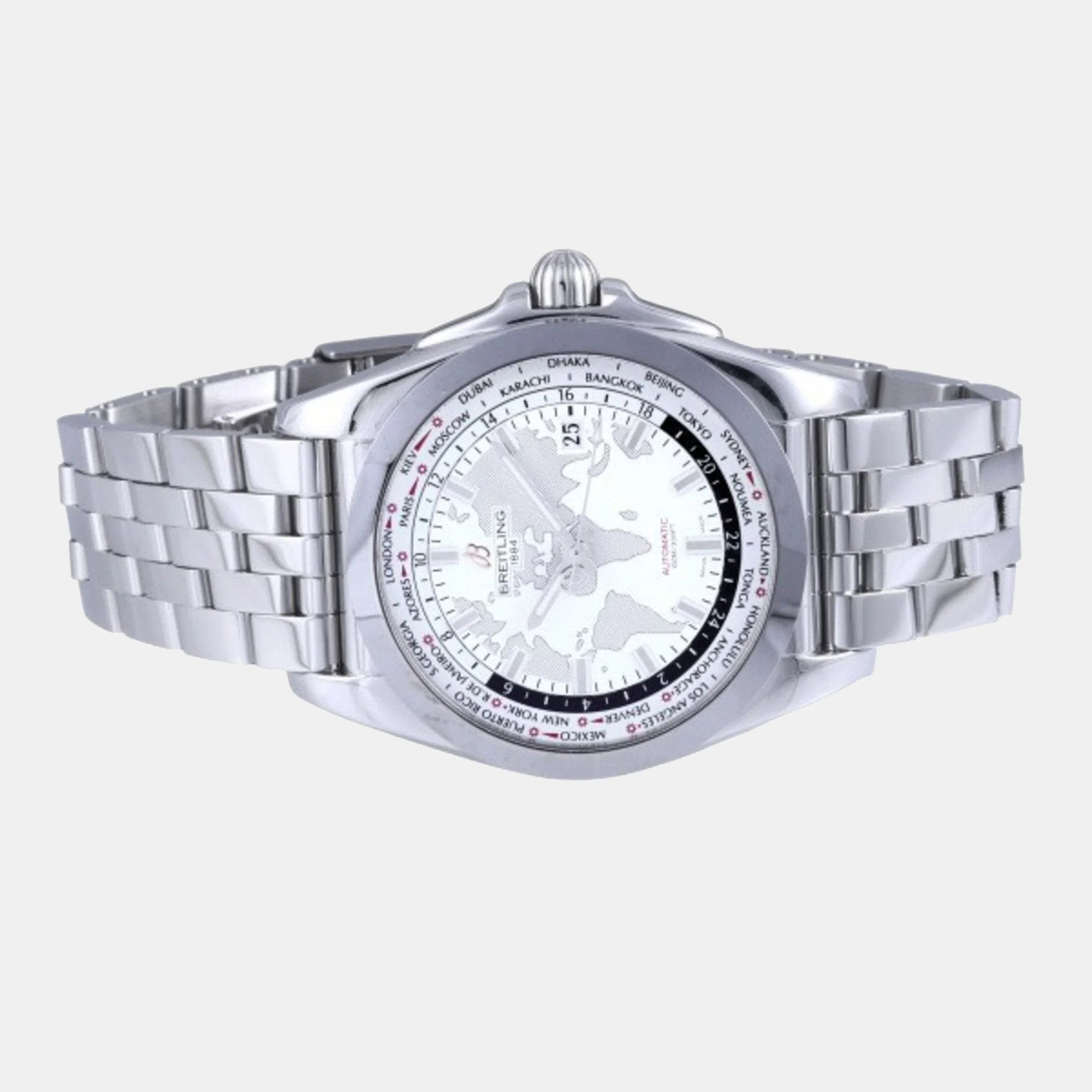 

Breitling White Stainless Steel Galactic WB3510U0/A777 Automatic Men's Wristwatch 44 mm