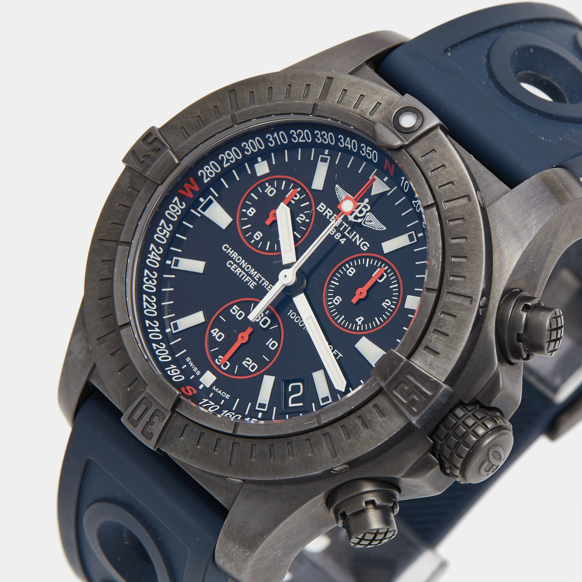 

Breitling Black Dial Blacksteel Rubber Avenger Seawolf Chrono "BlackSteel" M7339010/BA03 Men's Wristwatch