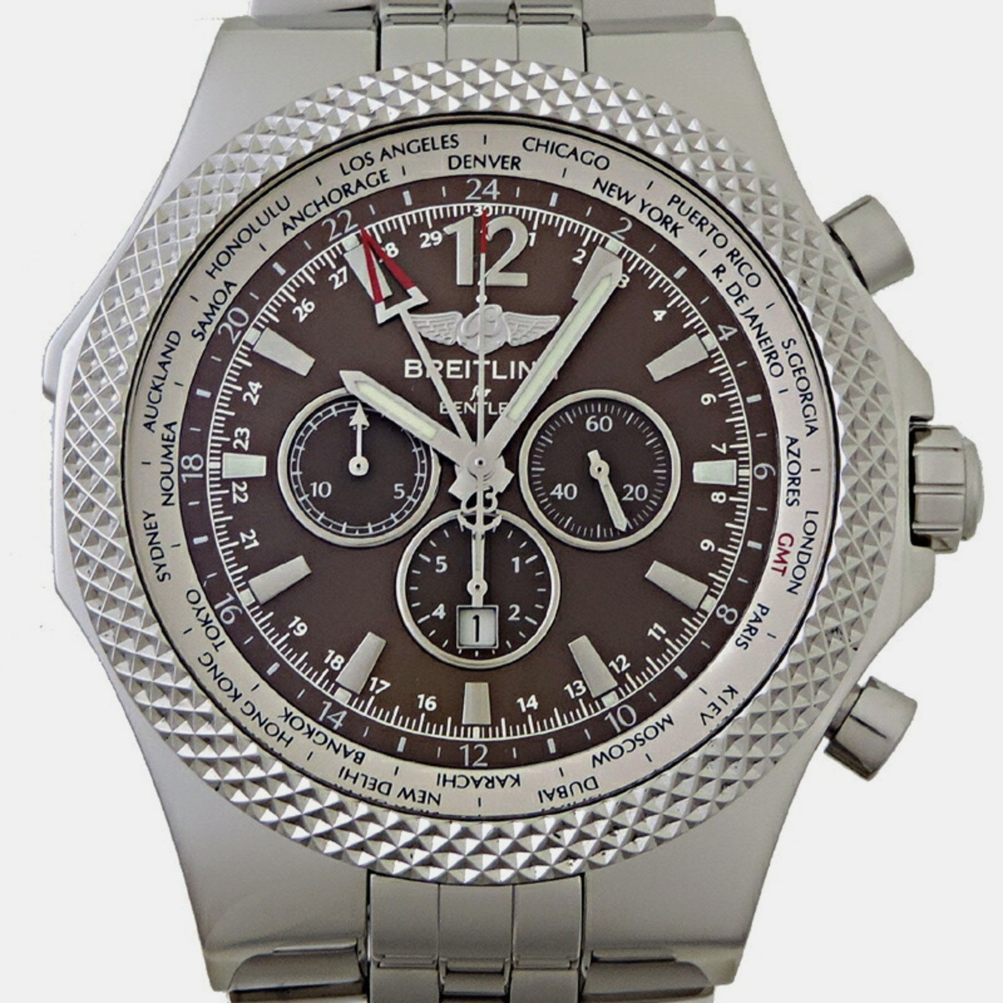 

Breitling Brown Stainless Steel Bentley 7362/Q554 Automatic Men's Wristwatch 49 mm