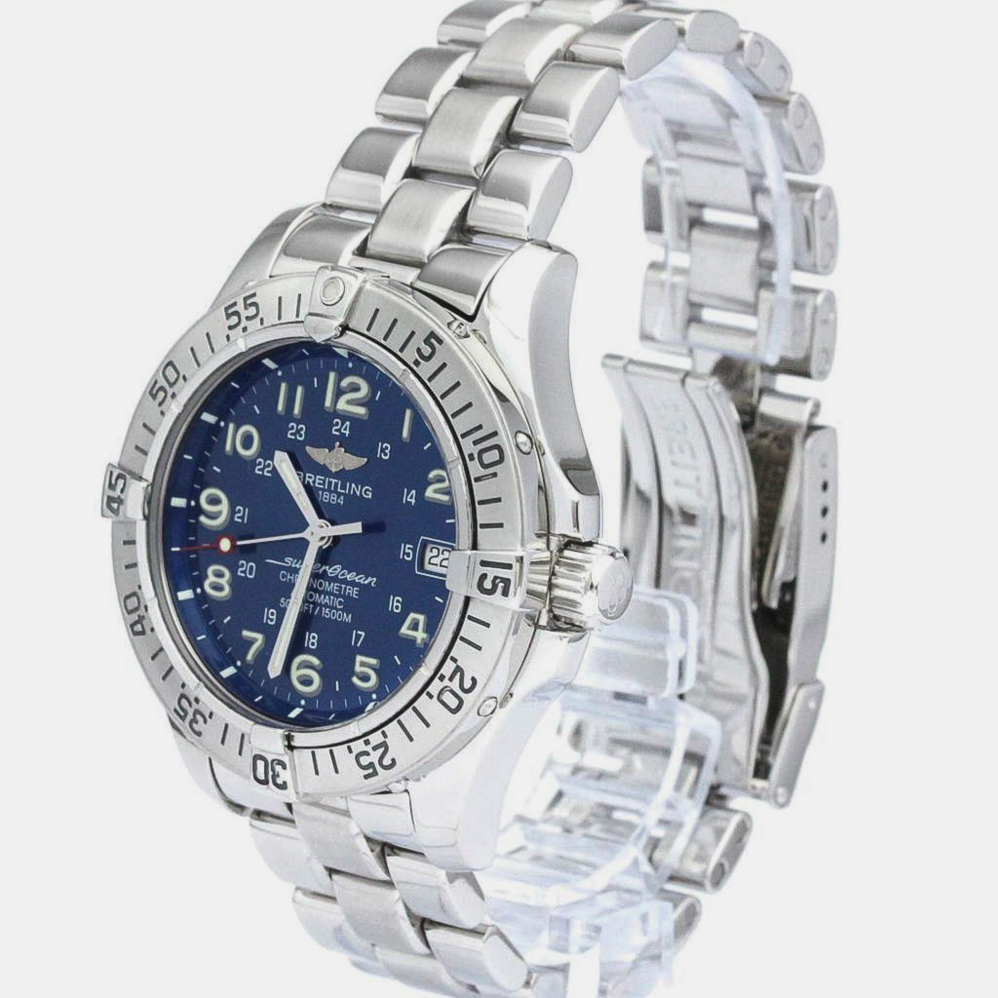 

Breitling Blue Stainless Steel Superocean A17360 Automatic Men's Wristwatch 41 mm