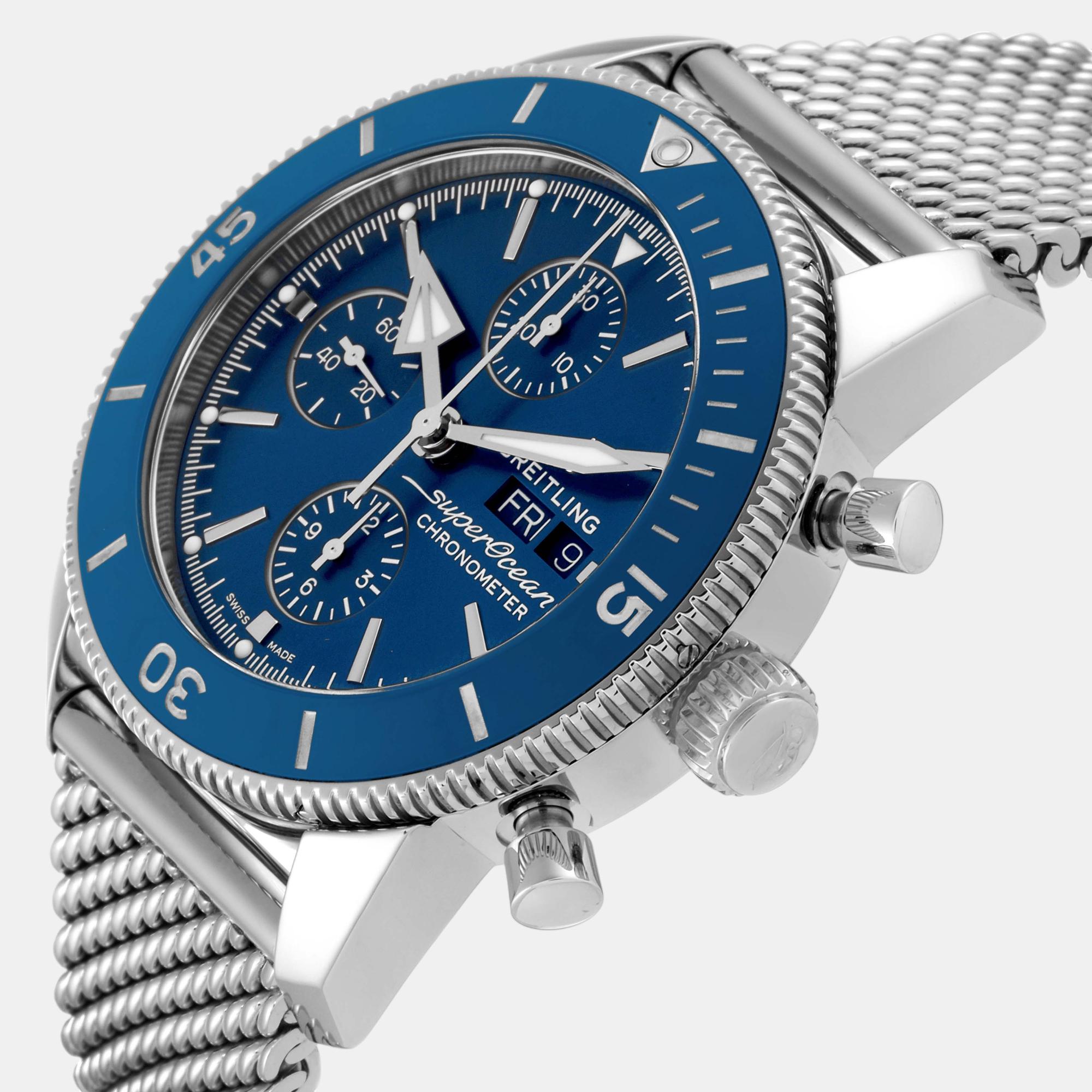 

Breitling Blue Stainless Steel Superocean A13313 Automatic Men's Wristwatch 44 mm