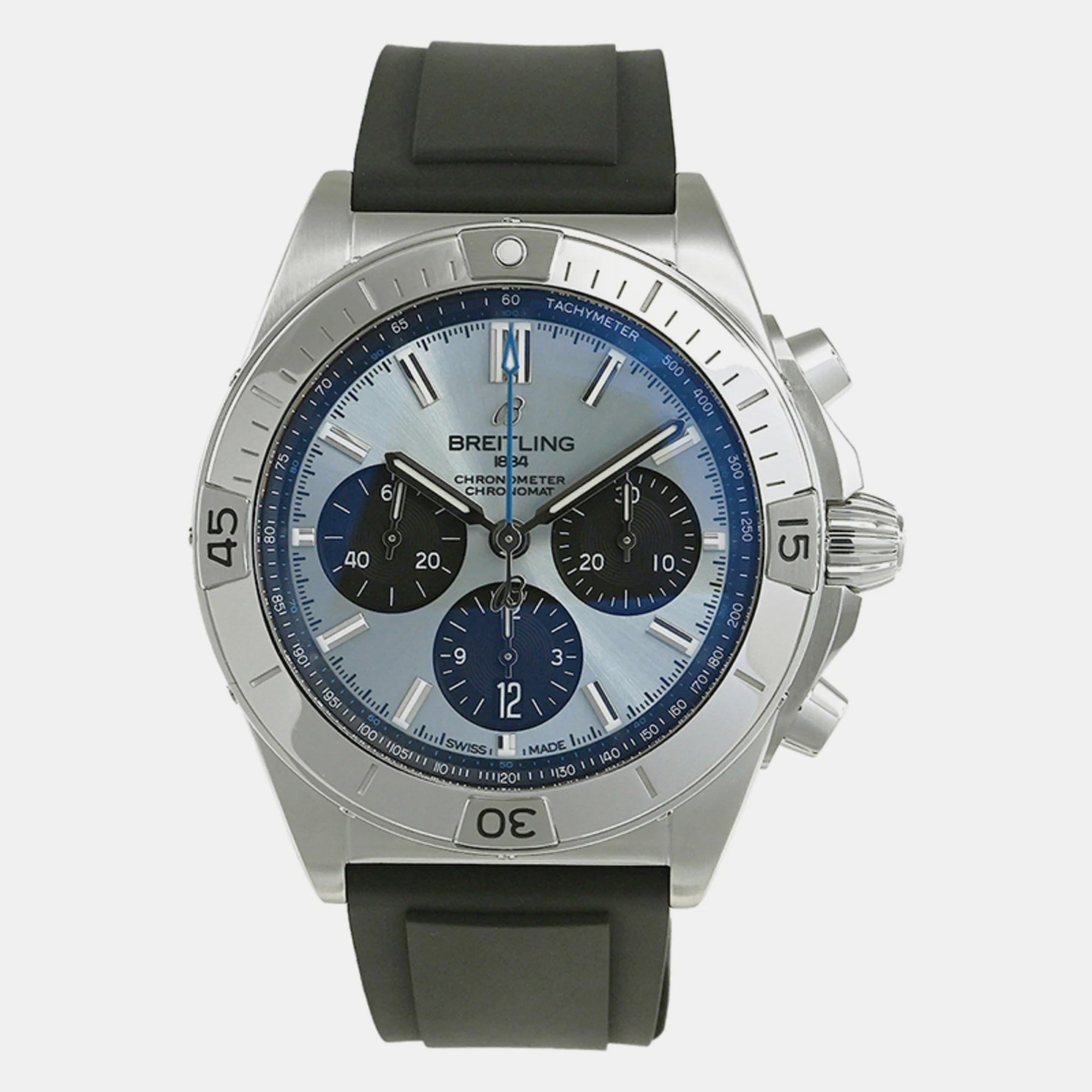 Pre-owned Breitling Blue Stainless Steel Chronomat Pb0134101c1s1 Automatic Chronograph Men's Wristwatch 42 Mm