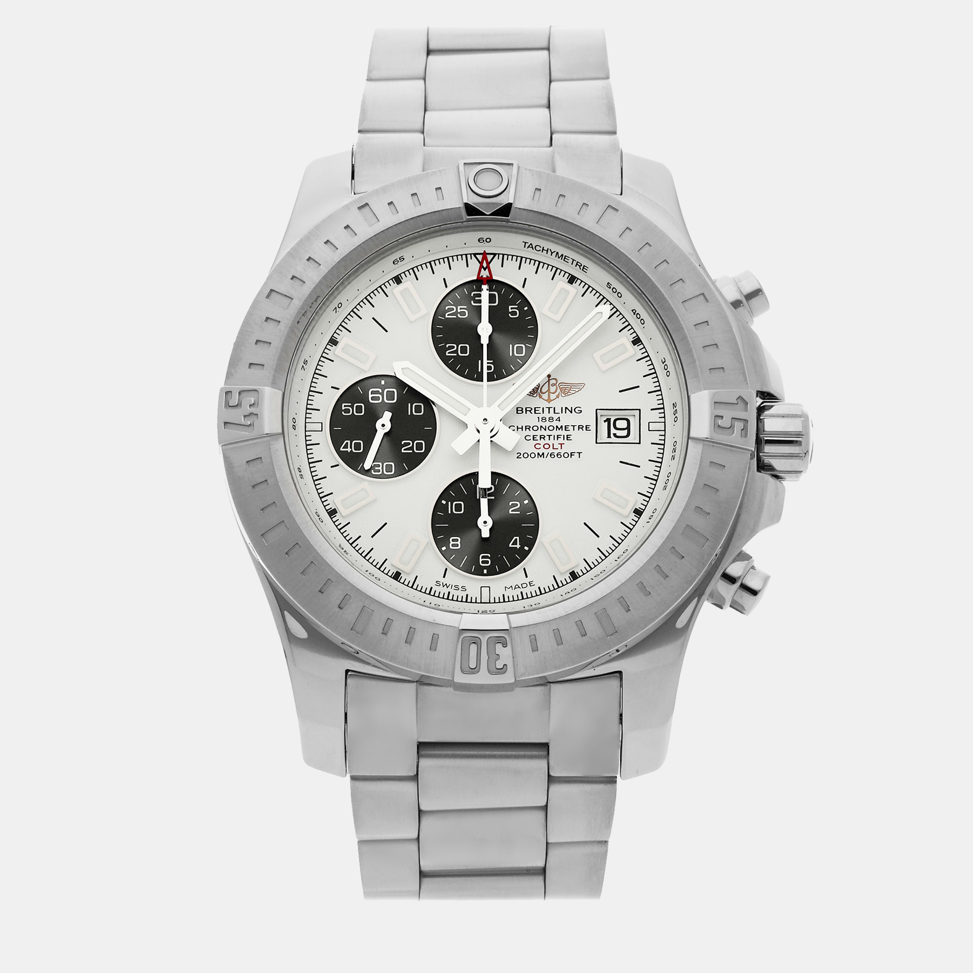 Pre-owned Breitling Silver Stainless Steel Colt A13388111g1a1 Automatic Men's Wristwatch 44 Mm