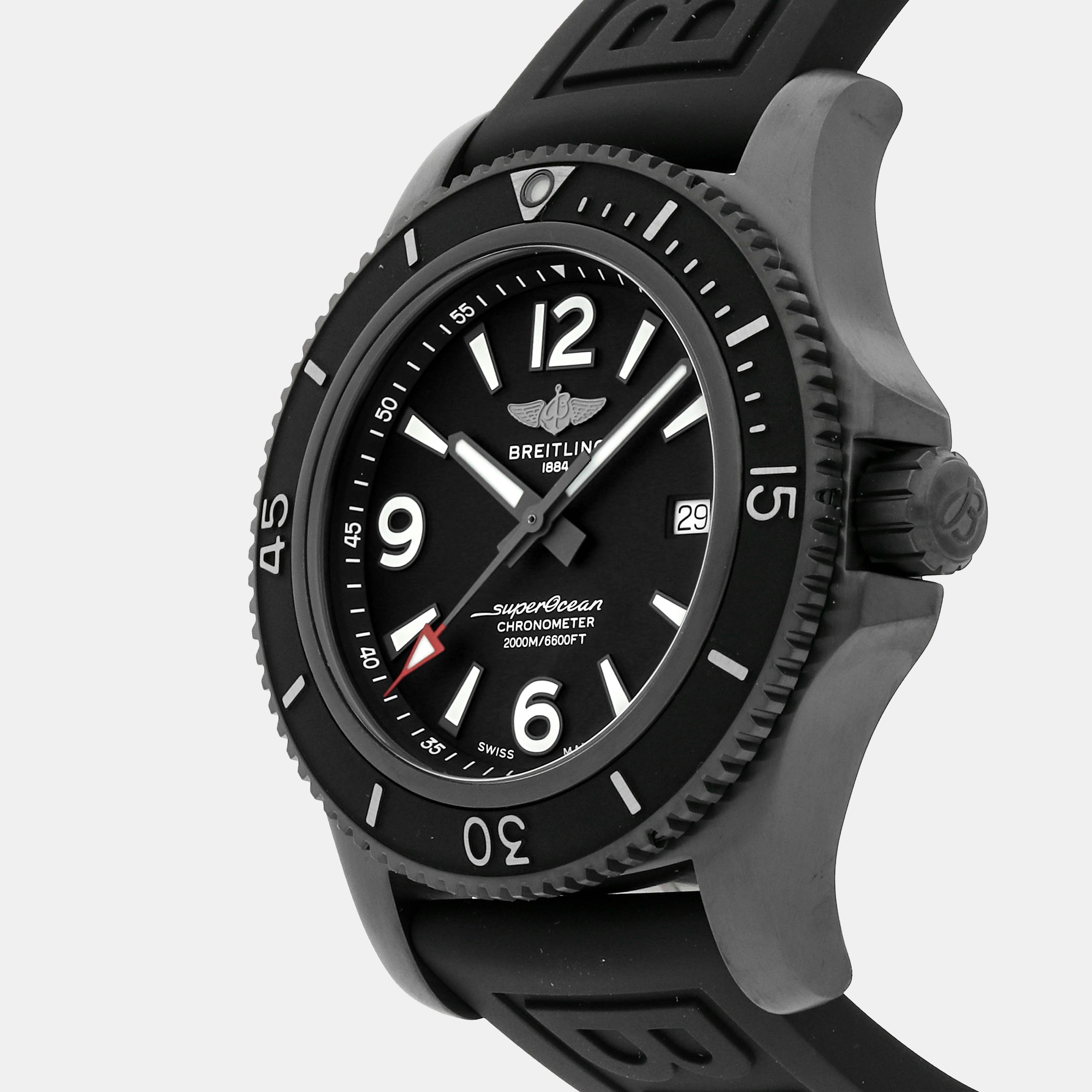 

Breitling Black Stainless Steel Superocean M17368B71B1S2 Automatic Men's Wristwatch 46 mm