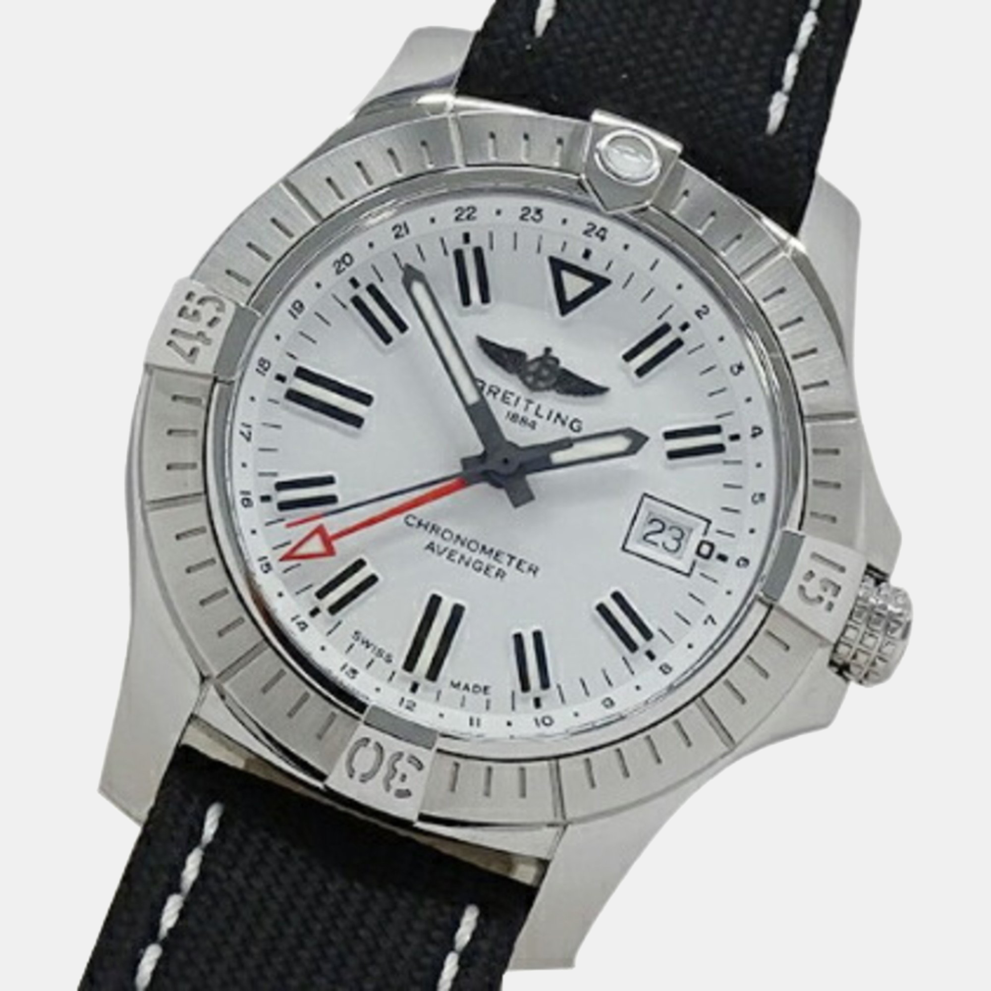 

Breitling White Stainless Steel Avenger A32397 Automatic Men's Wristwatch 43 mm