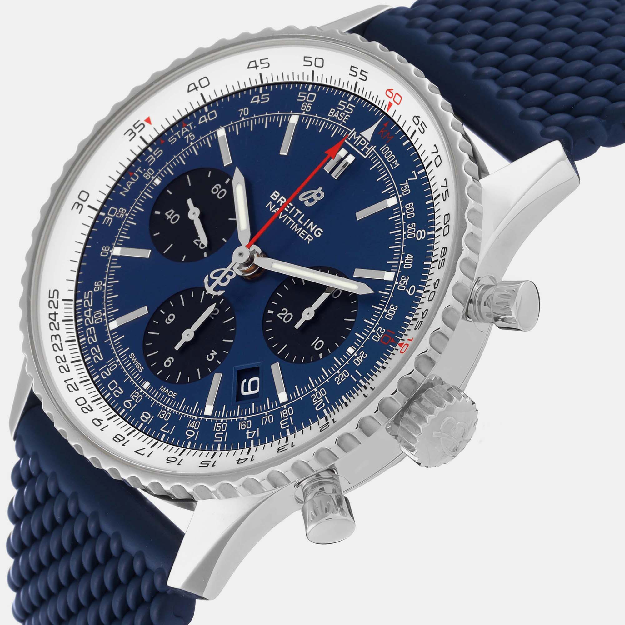 

Breitling Blue Stainless Steel Navitimer AB0121211C1P1 Automatic Men's Wristwatch 43 mm