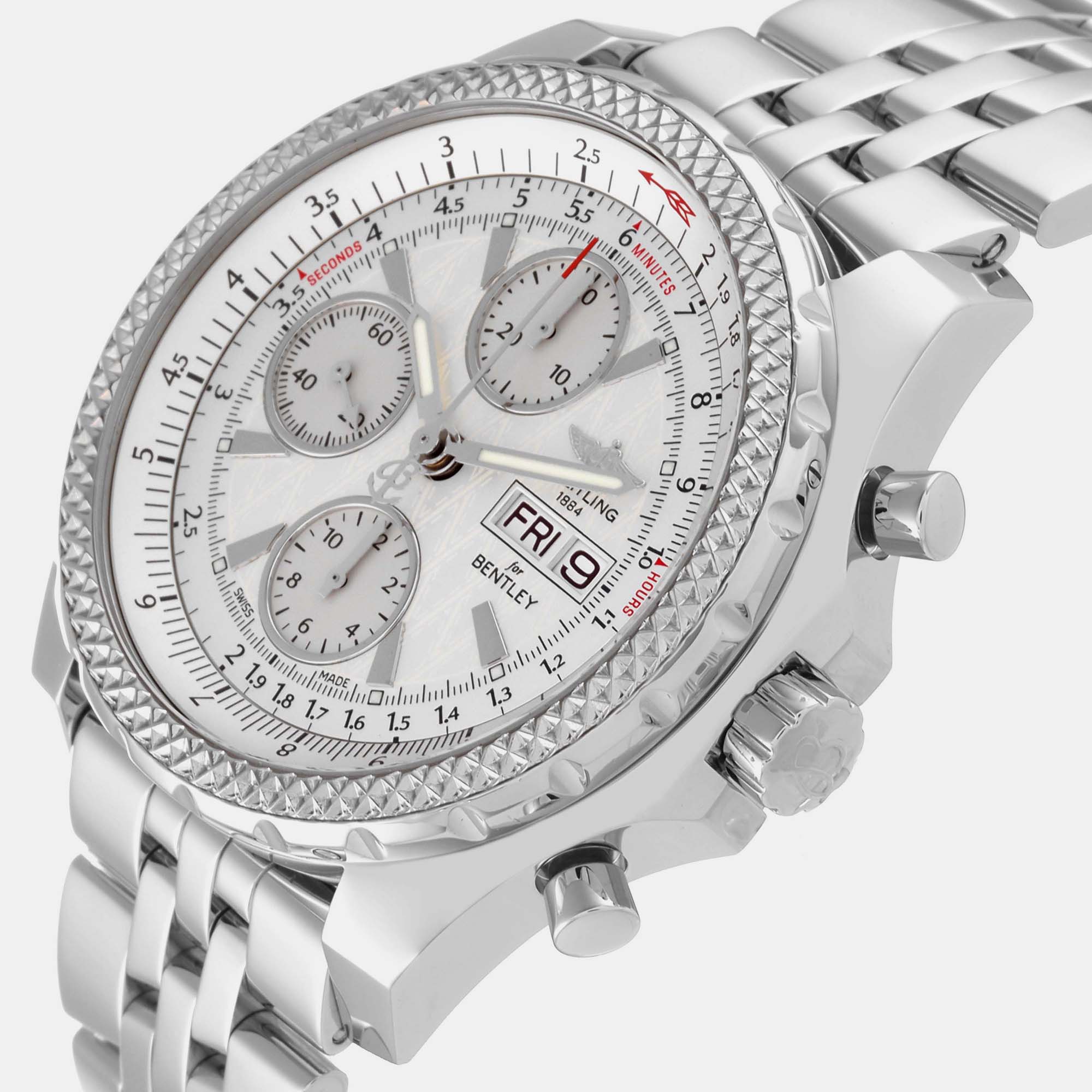 

Breitling White Stainless Steel Bentley A13362 Automatic Men's Wristwatch 45 mm