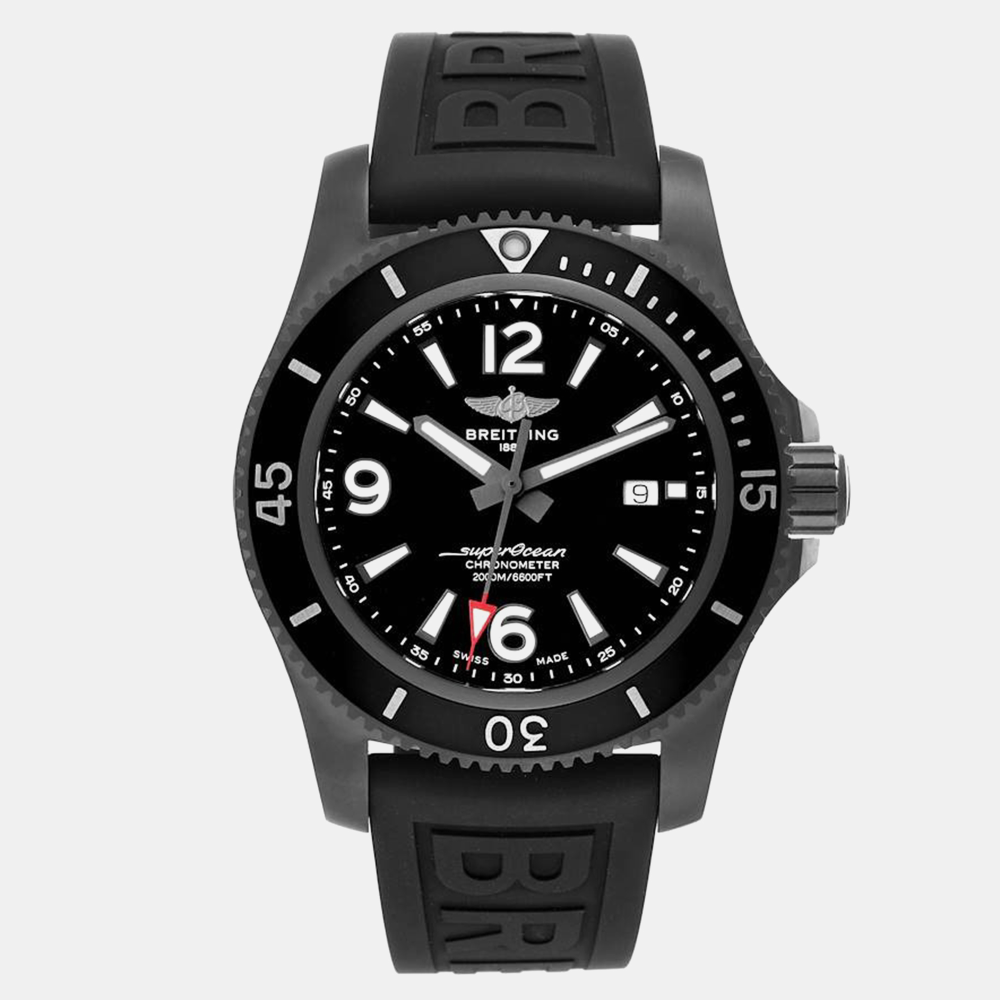 

Breitling Black Stainless Steel Superocean M17368 Automatic Men's Wristwatch 46 mm