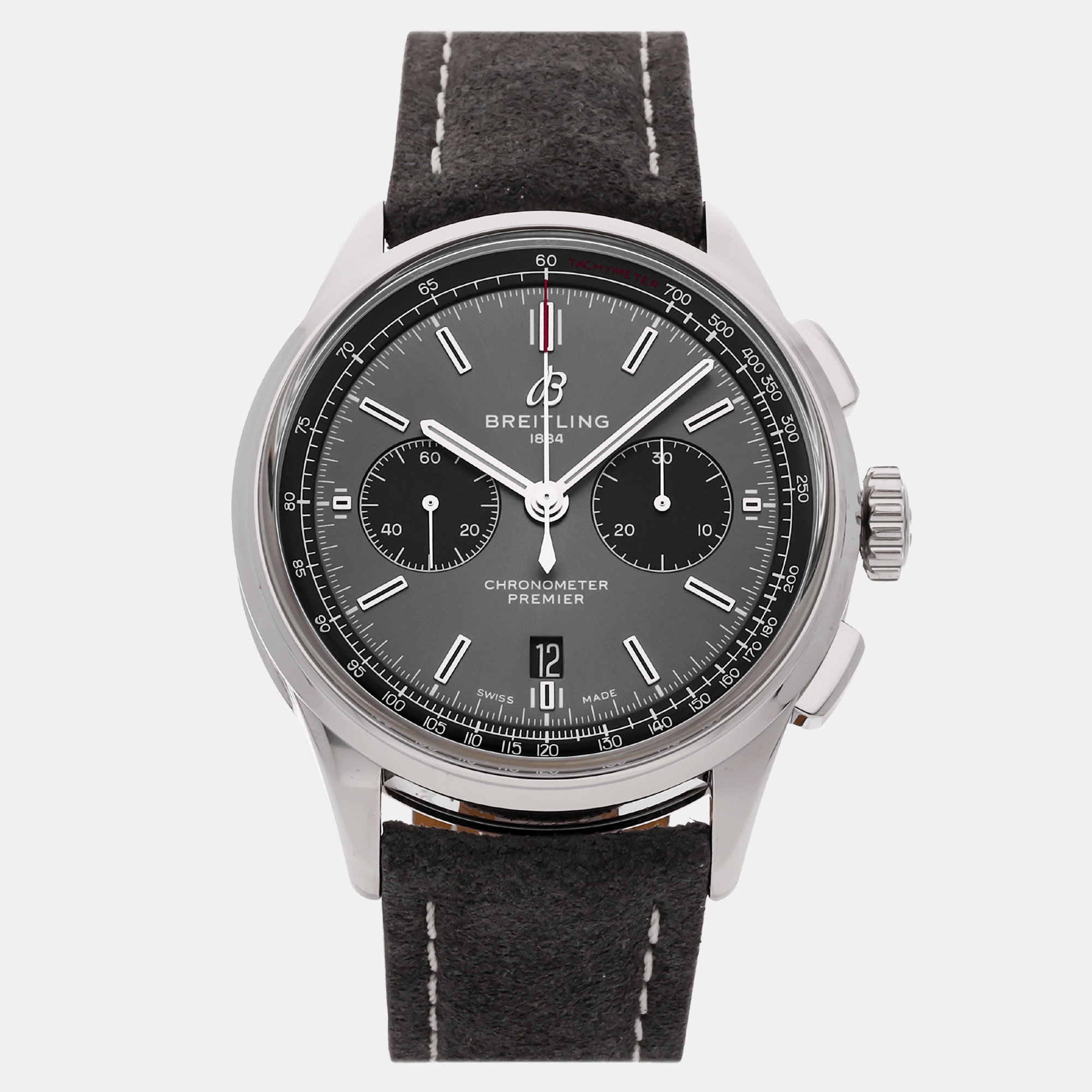 

Breitling Grey Stainless Steel Premier Automatic Men's Wristwatch 42 mm