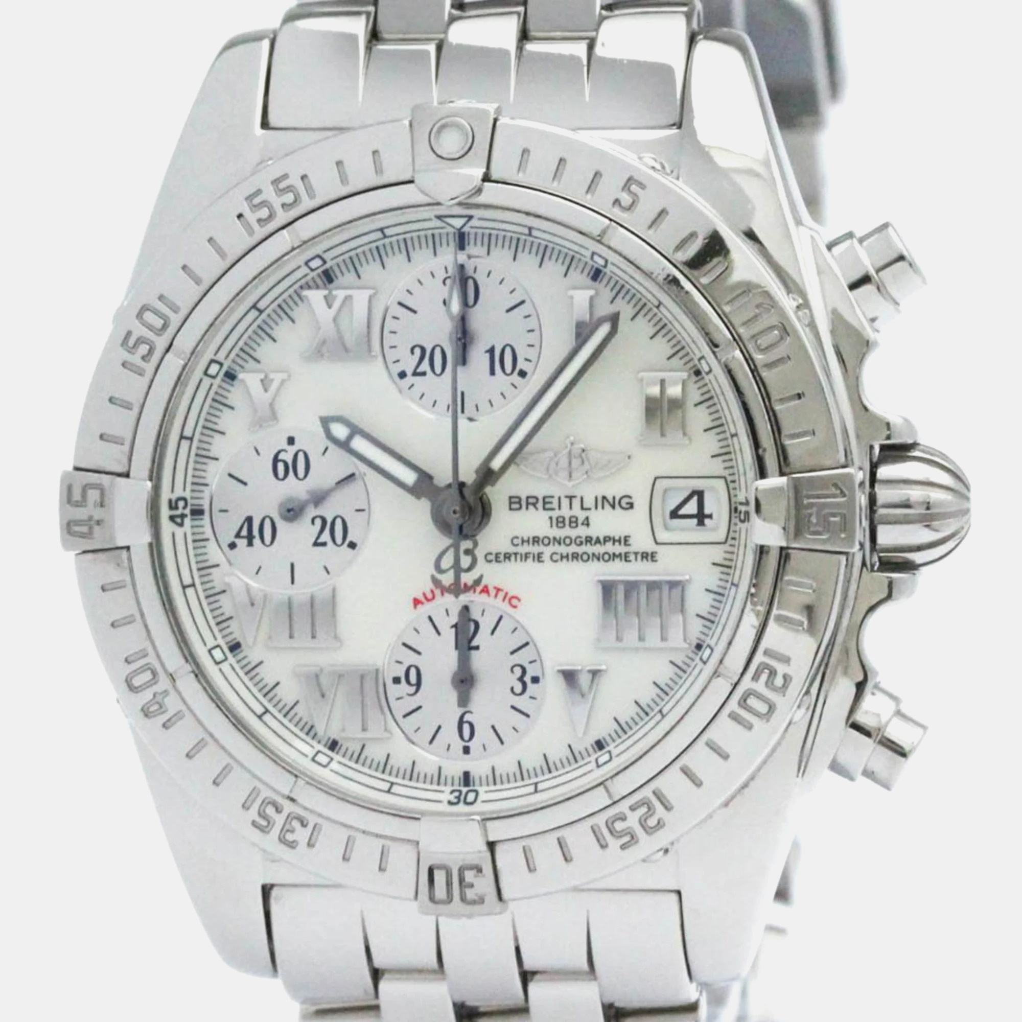 

Breitling White Stainless Steel Cockpit A13358 Automatic Men's Wristwatch 39 mm