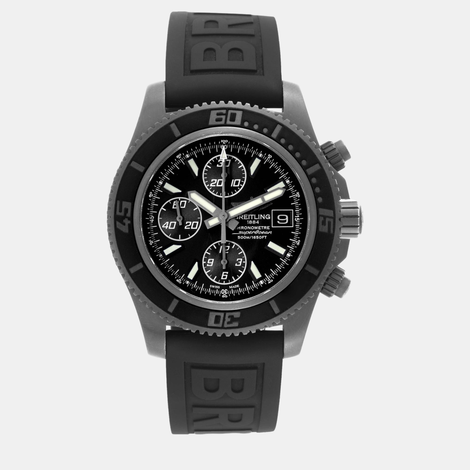 

Breitling Black Stainless Steel Superocean II M13341 Automatic Men's Wristwatch 44 mm