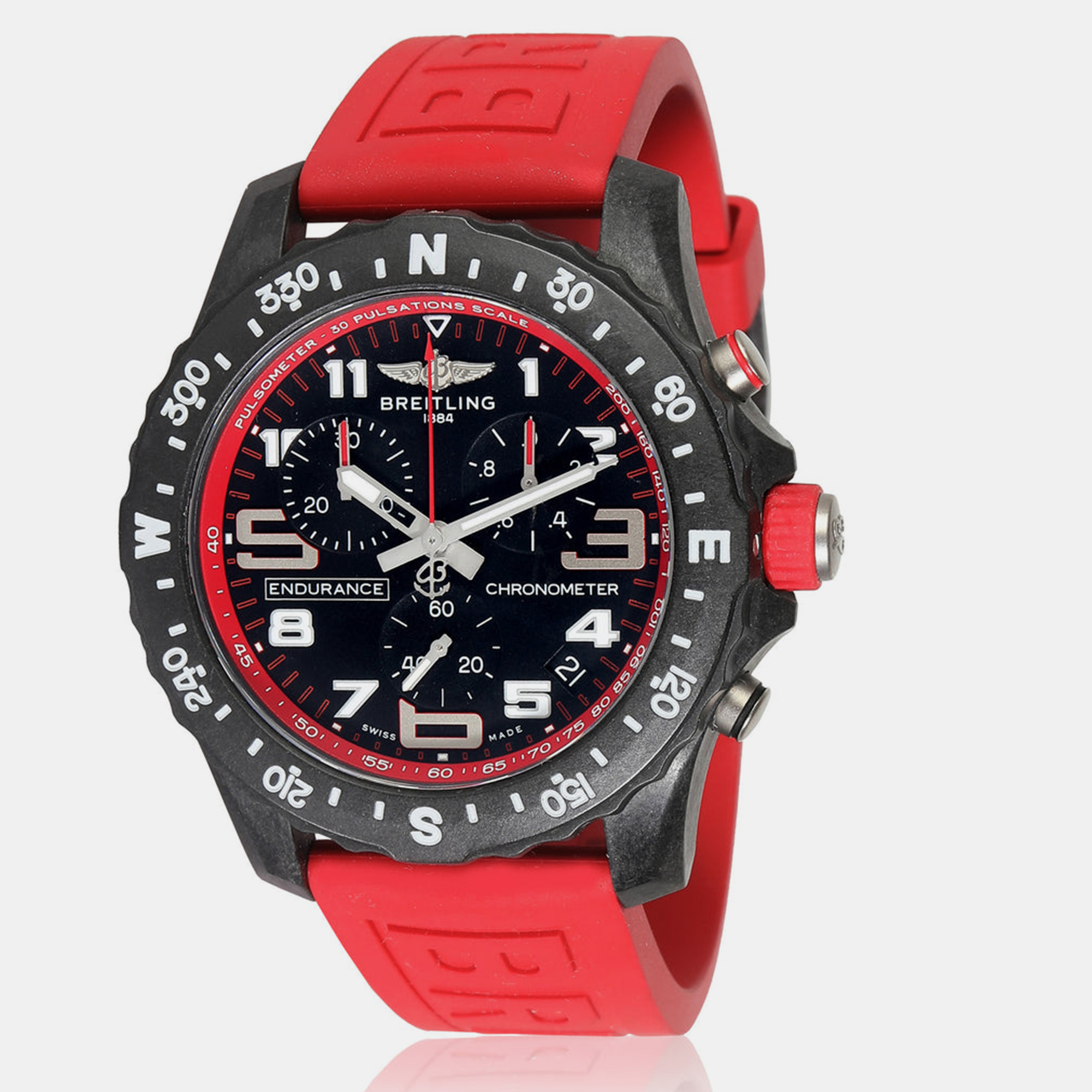Pre-owned Breitling Black Composite Endurance Pro X82310d91b1s1 Quartz Men's Wristwatch 44 Mm